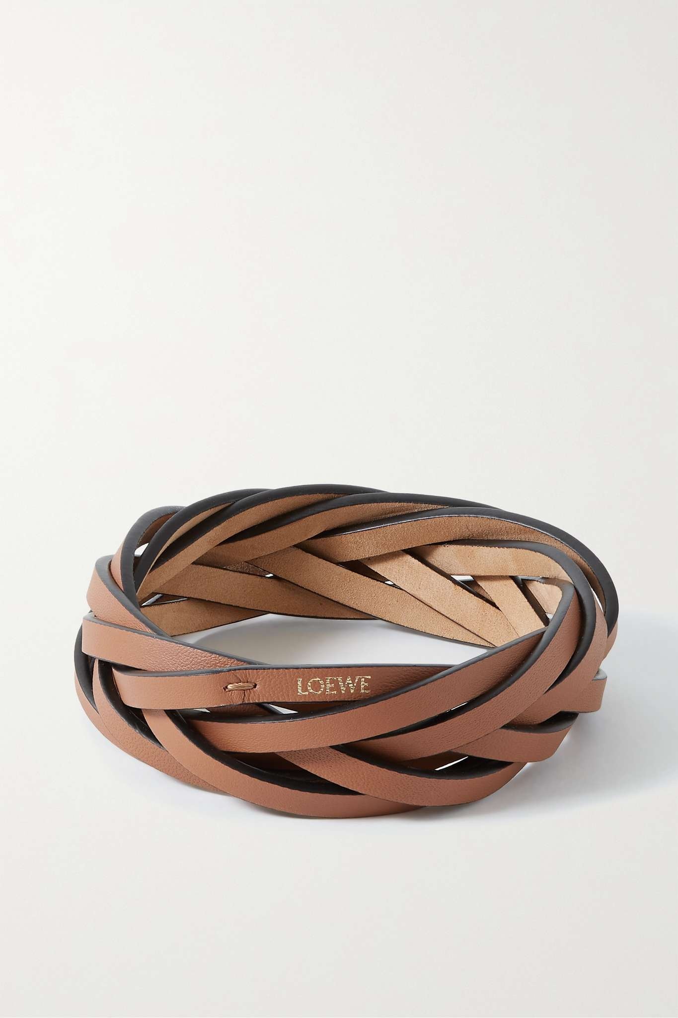 Braided leather bangle - 1