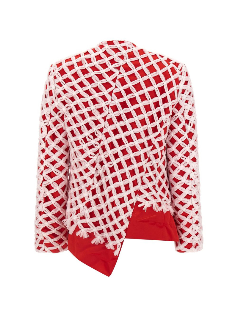 Comme Des Garçons tulle-weave asymmetric blazer outlook