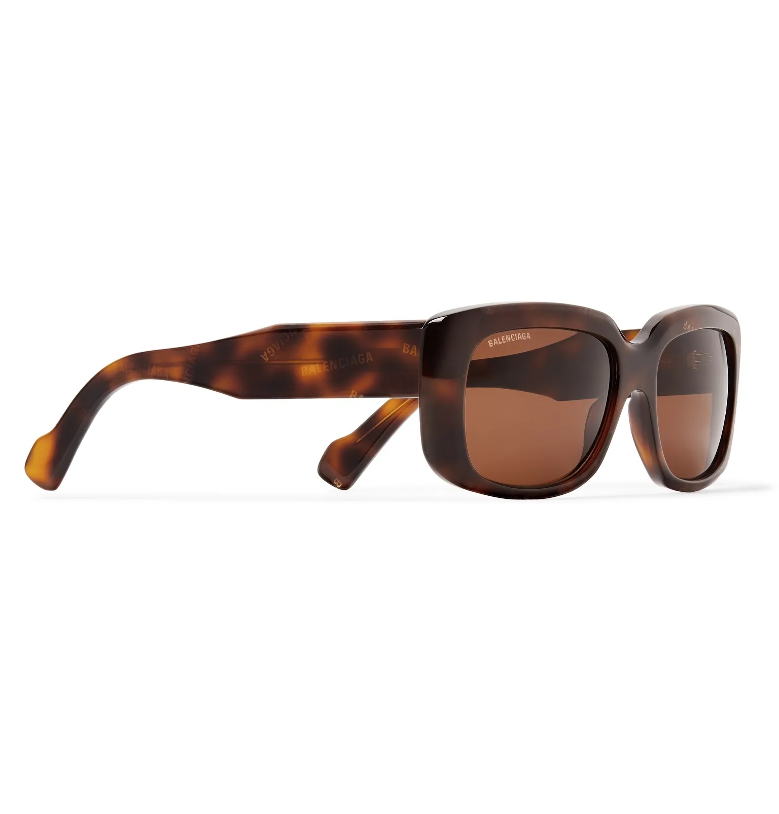 Square-Frame Logo-Print Tortoiseshell Acetate Sunglasses - 3