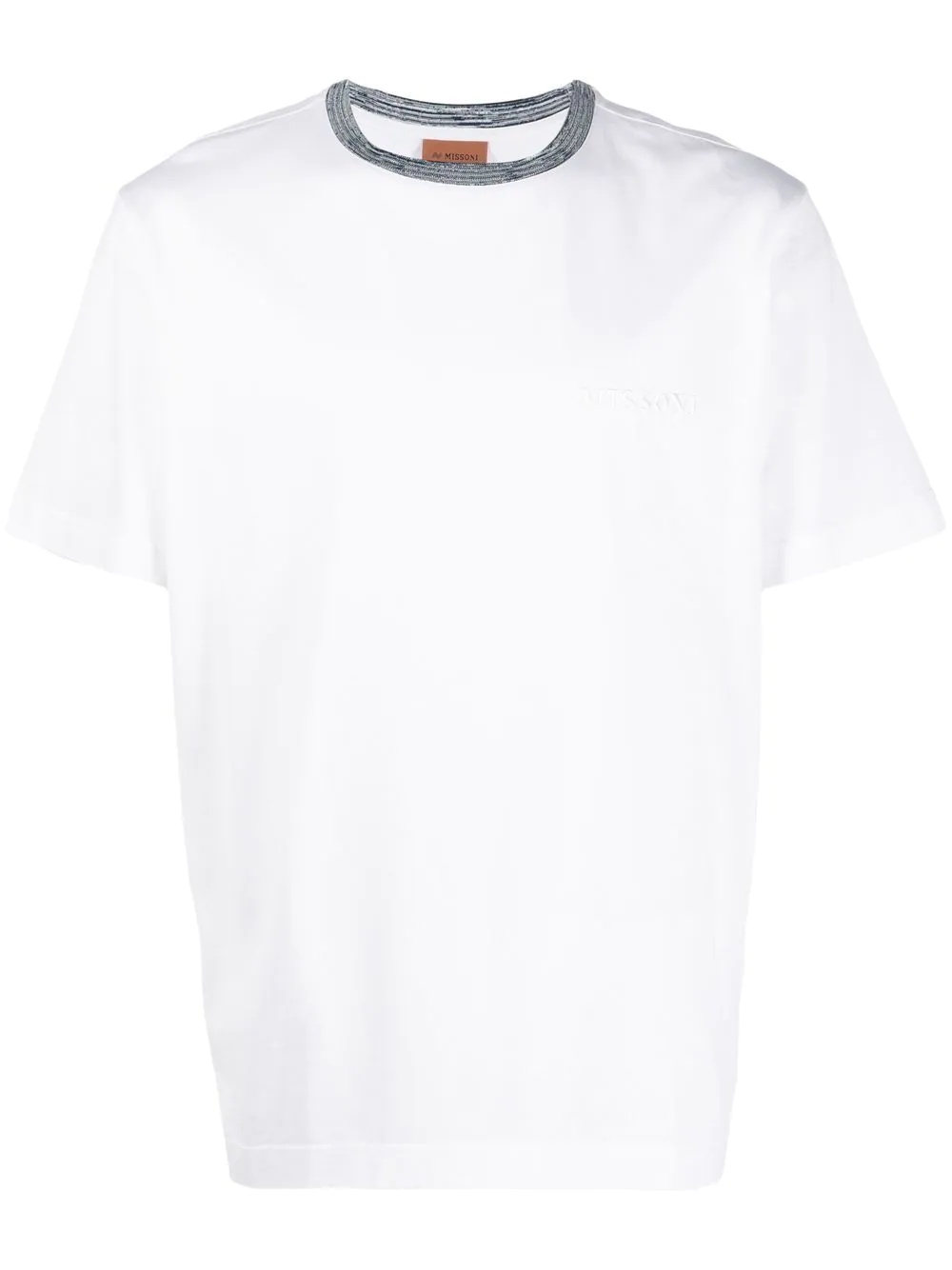 contrasting-neckline detail T-shirt - 1