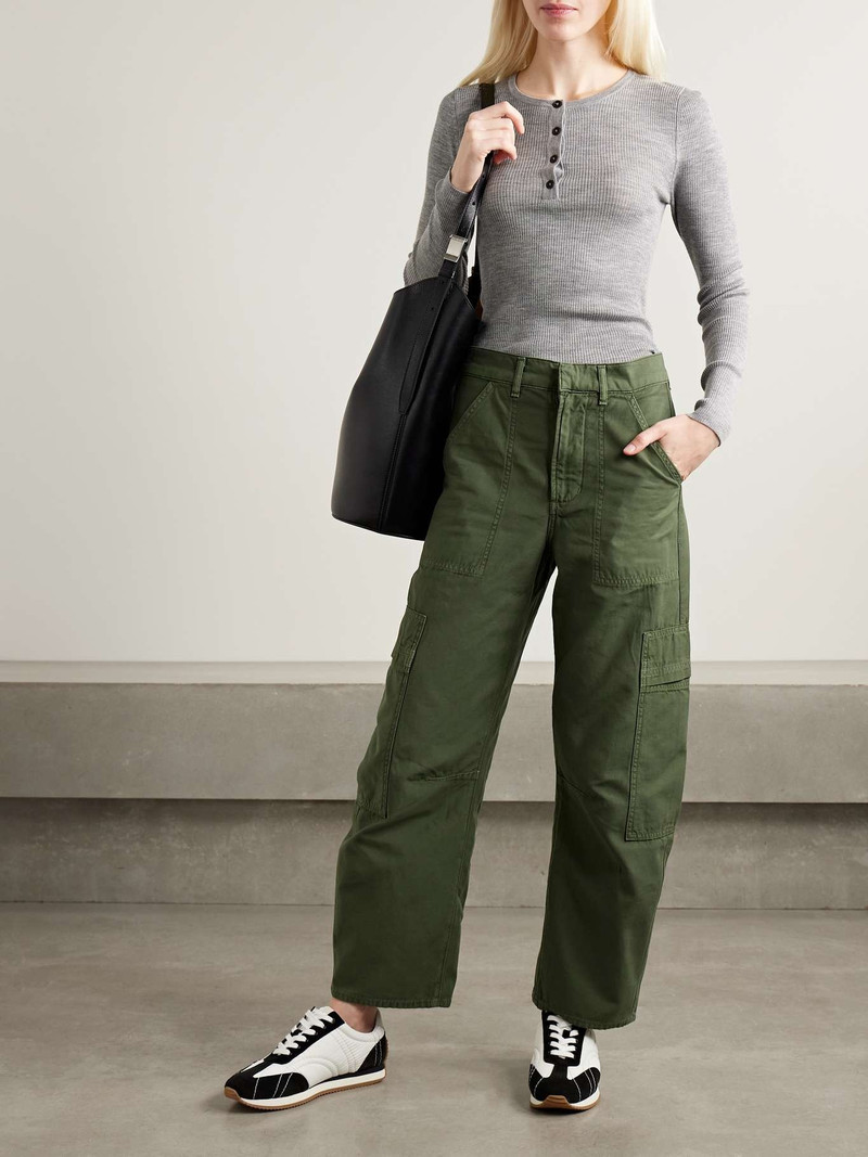 Citizens of Humanity Marcelle cotton tapered cargo pants Army green outlook