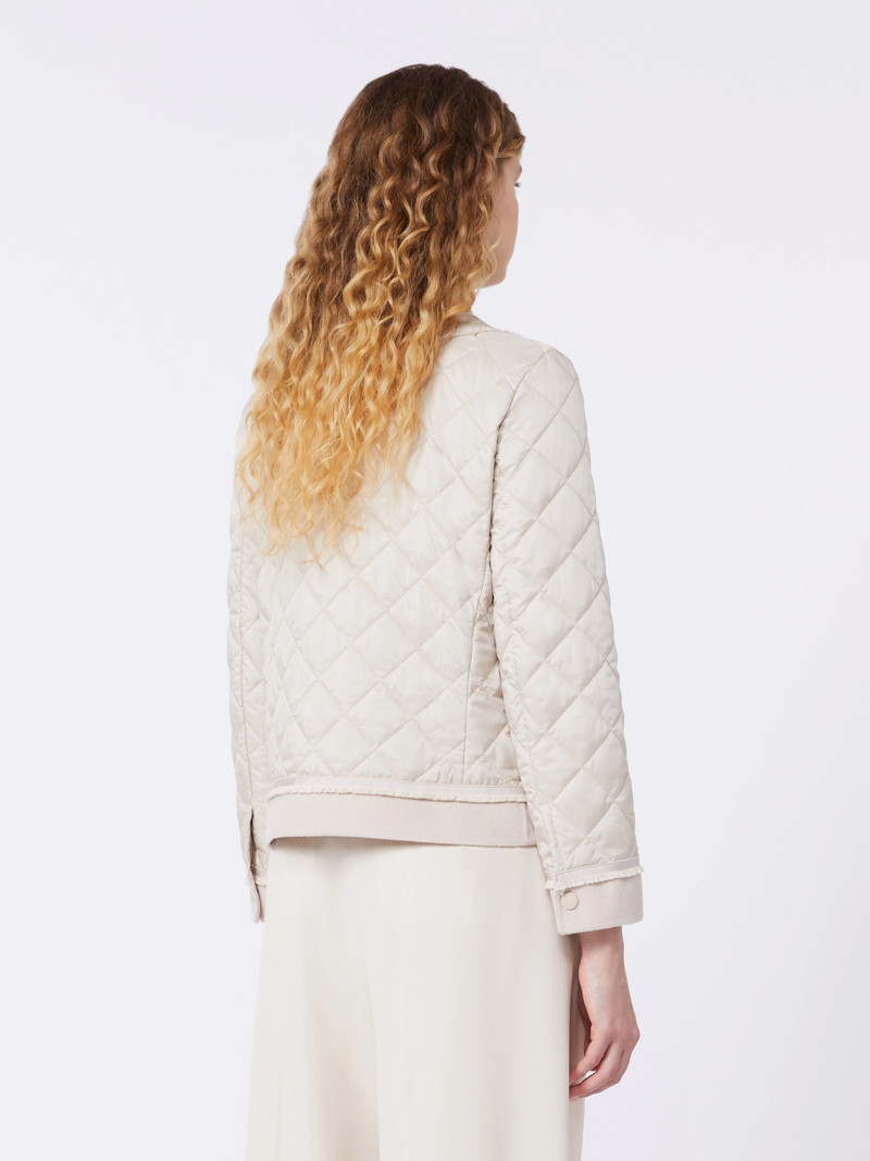FERRO Padded cropped jacket in water-repellent canvas - SAND 4