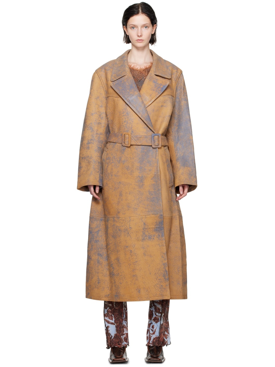 Tan & Blue Ballis Coat - 1