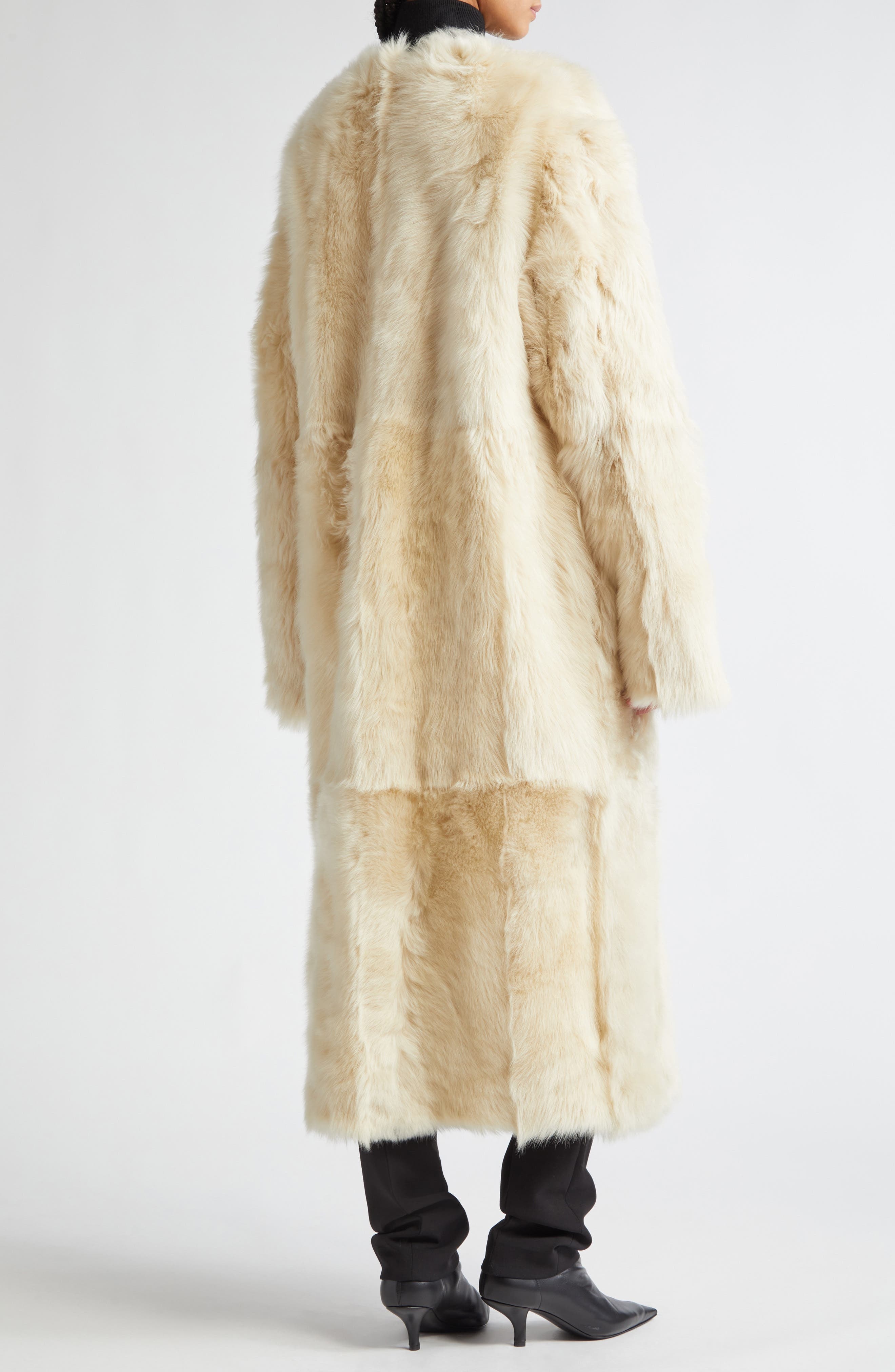 TOTEME Silky Genuine Shearling Coat in Eggnog at Nordstrom - 3