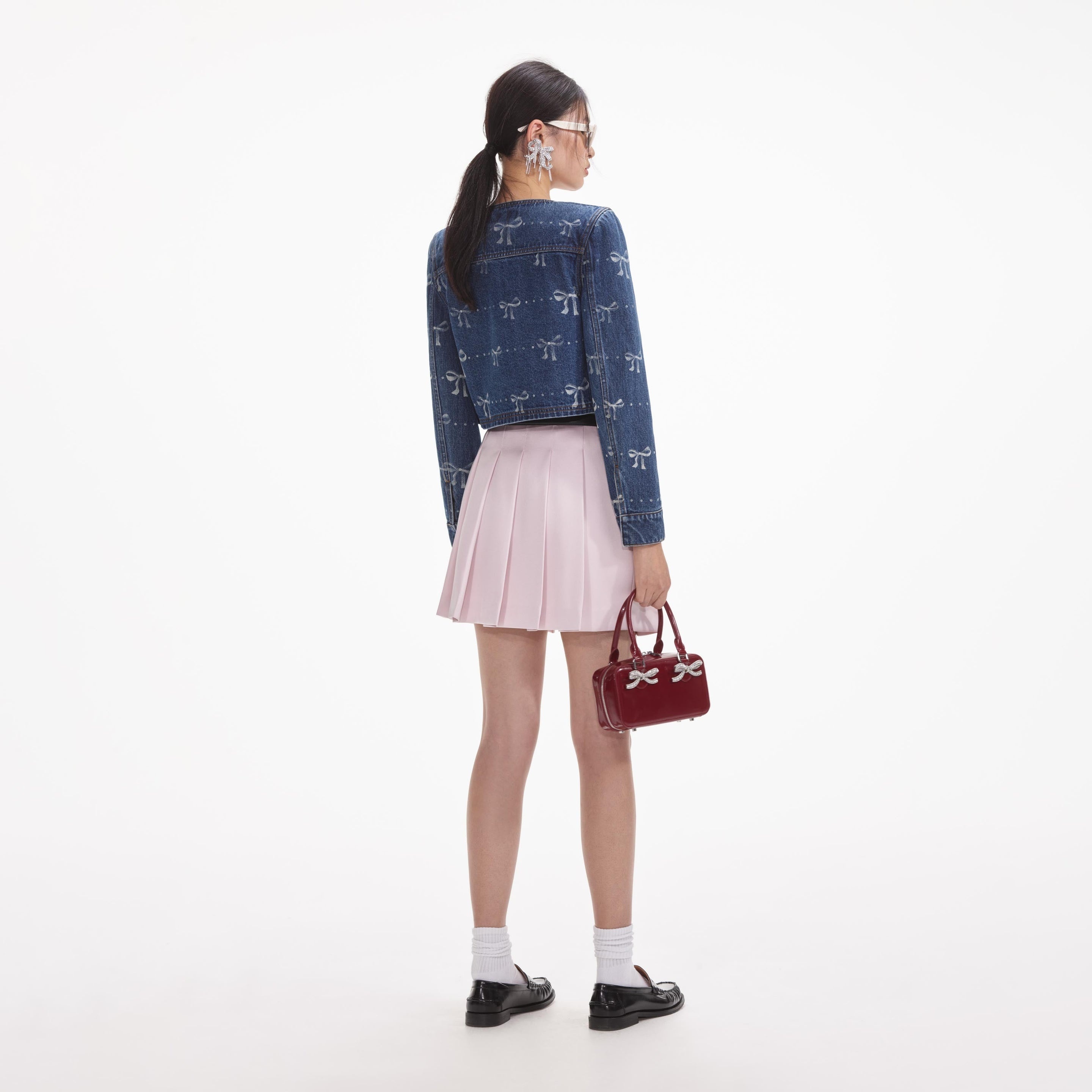 Bow Print Denim Jacket - 3