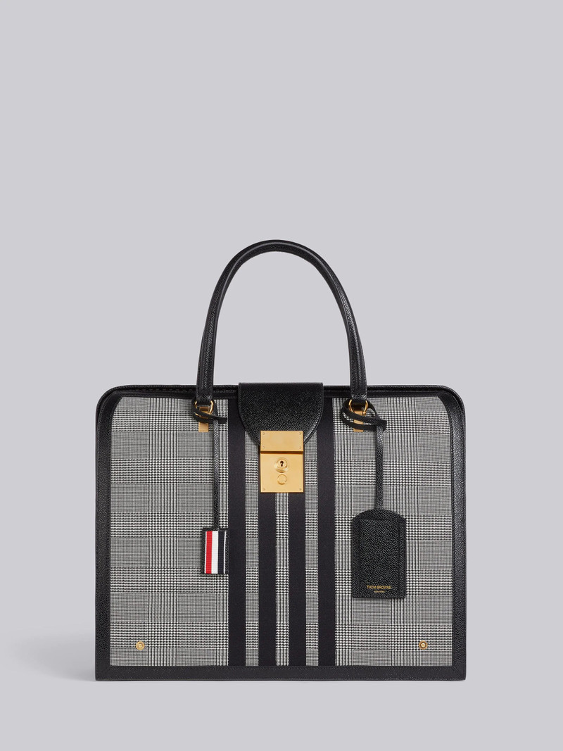 Black and White Wool Prince of Wales 4-Bar Mr. Thom Bag 1