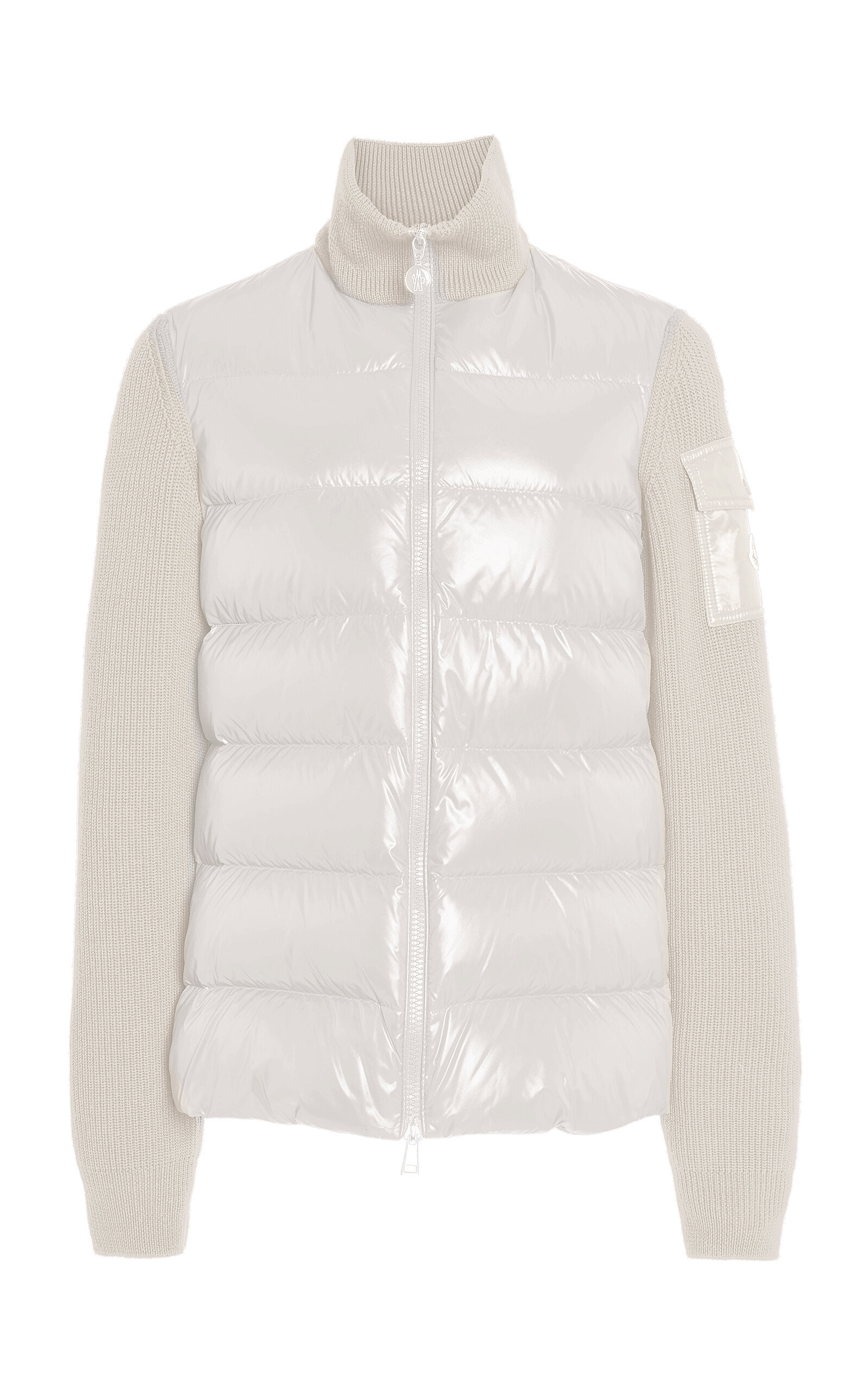 Nylon-Trimmed Wool Cardigan white - 1