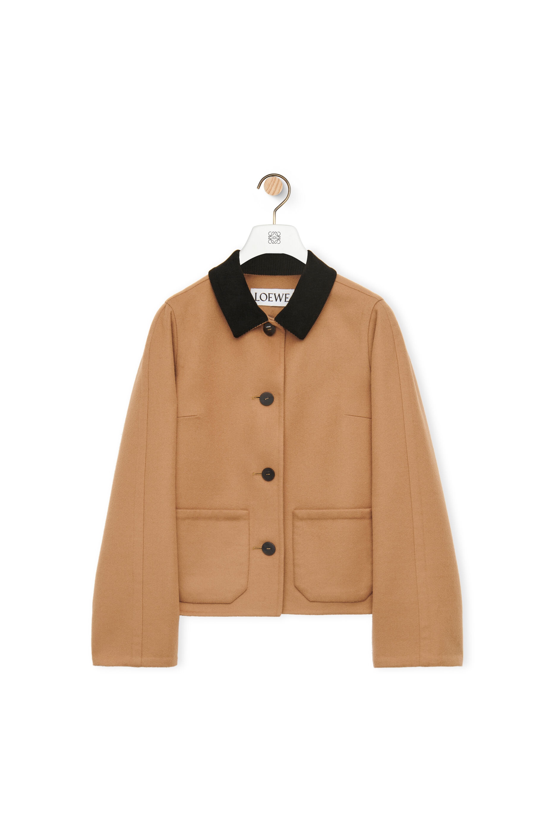 Short button jacket in wool and cashmere - 1