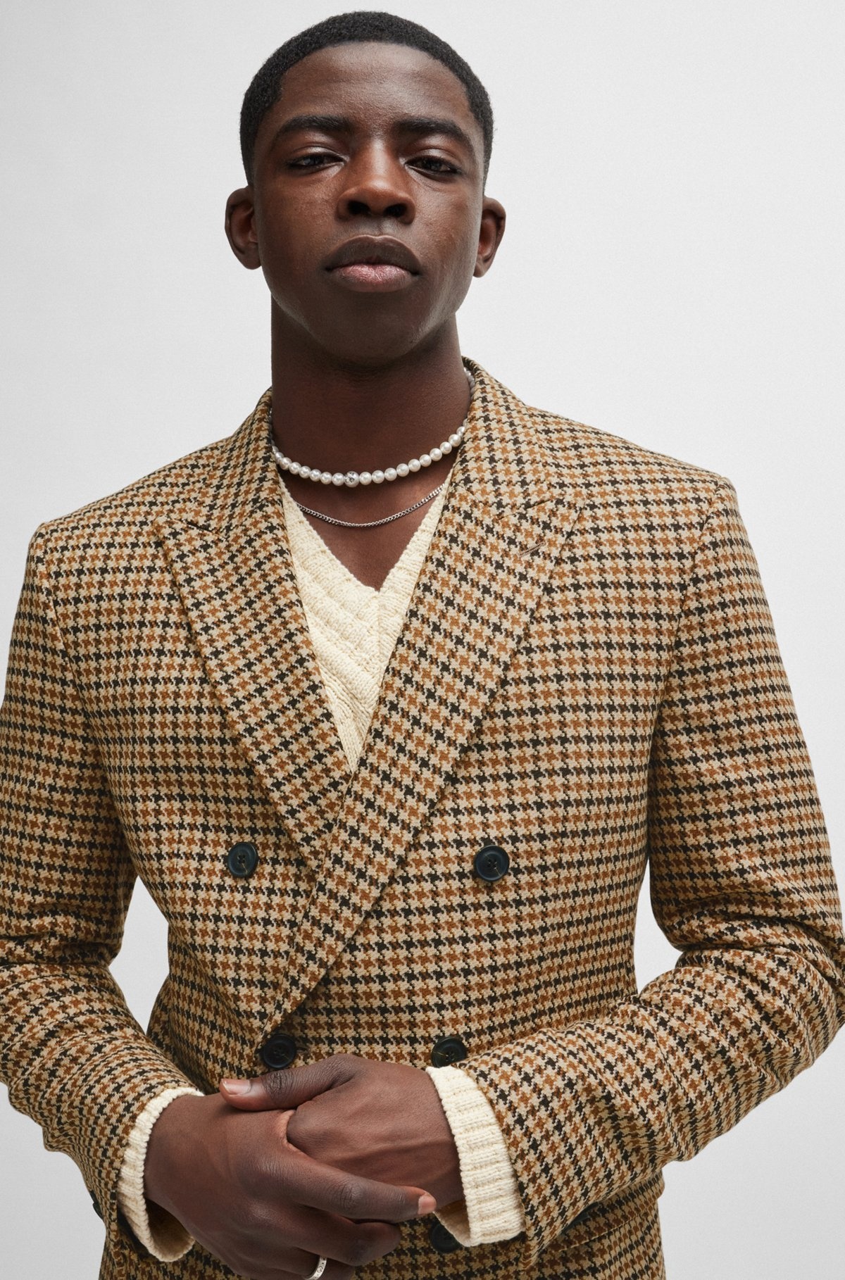 EXTRA-SLIM-FIT JACKET IN HOUNDSTOOTH STRETCH MATERIAL - 5