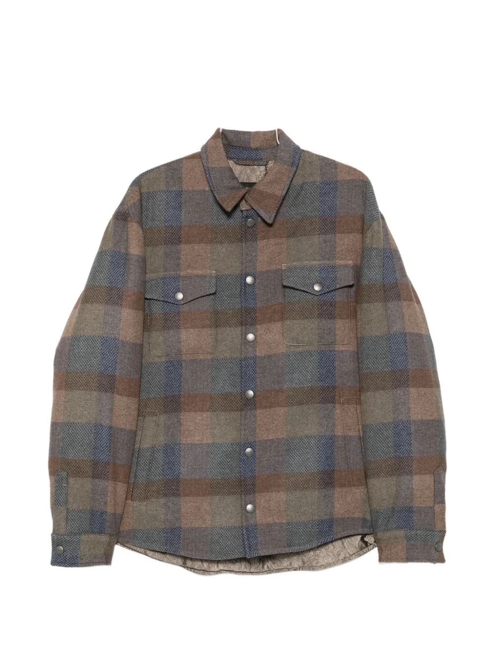 Wool checked shirt - 1