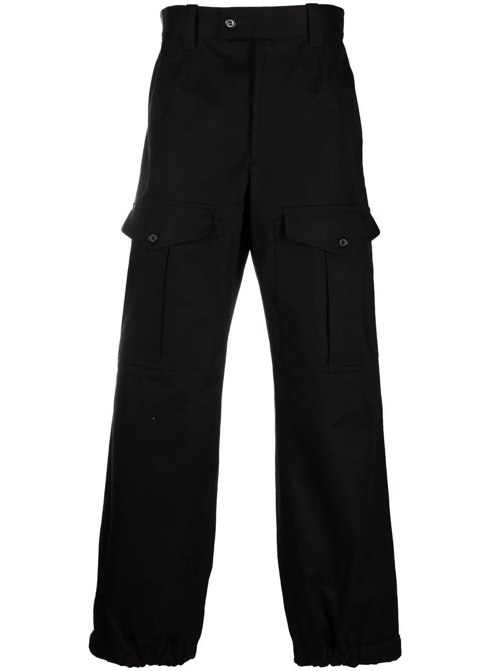 flap-pocket cotton trousers - 1