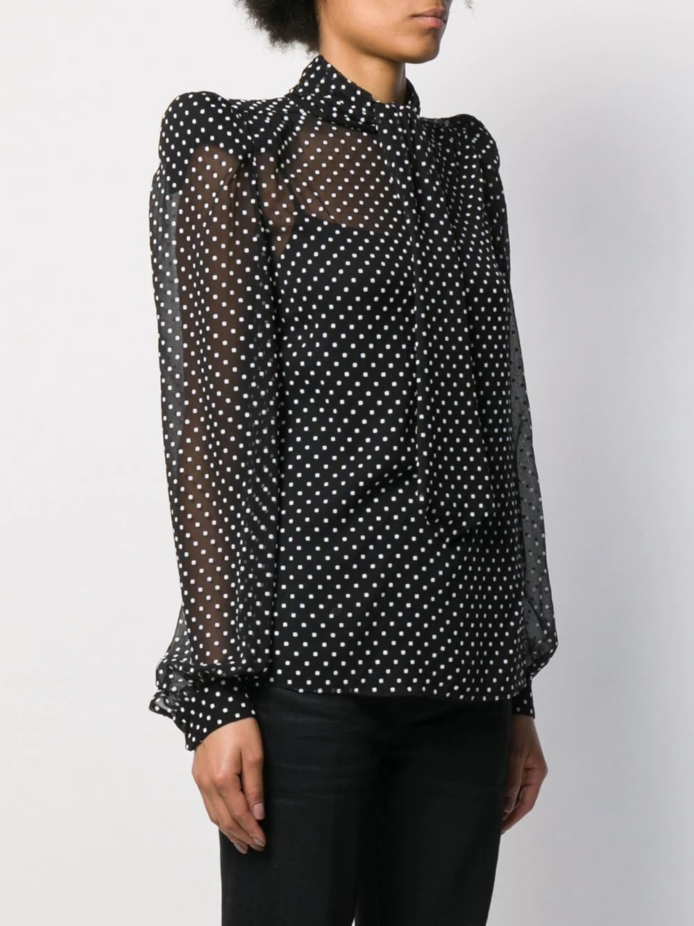 polka dot sheer blouse - 3