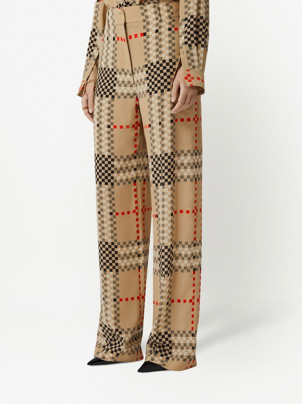 Pixel Check wide-leg trousers - 3