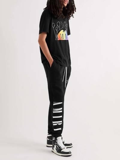 AMIRI Slim-Fit Tapered Logo-Print Cotton-Jersey Sweatpants outlook