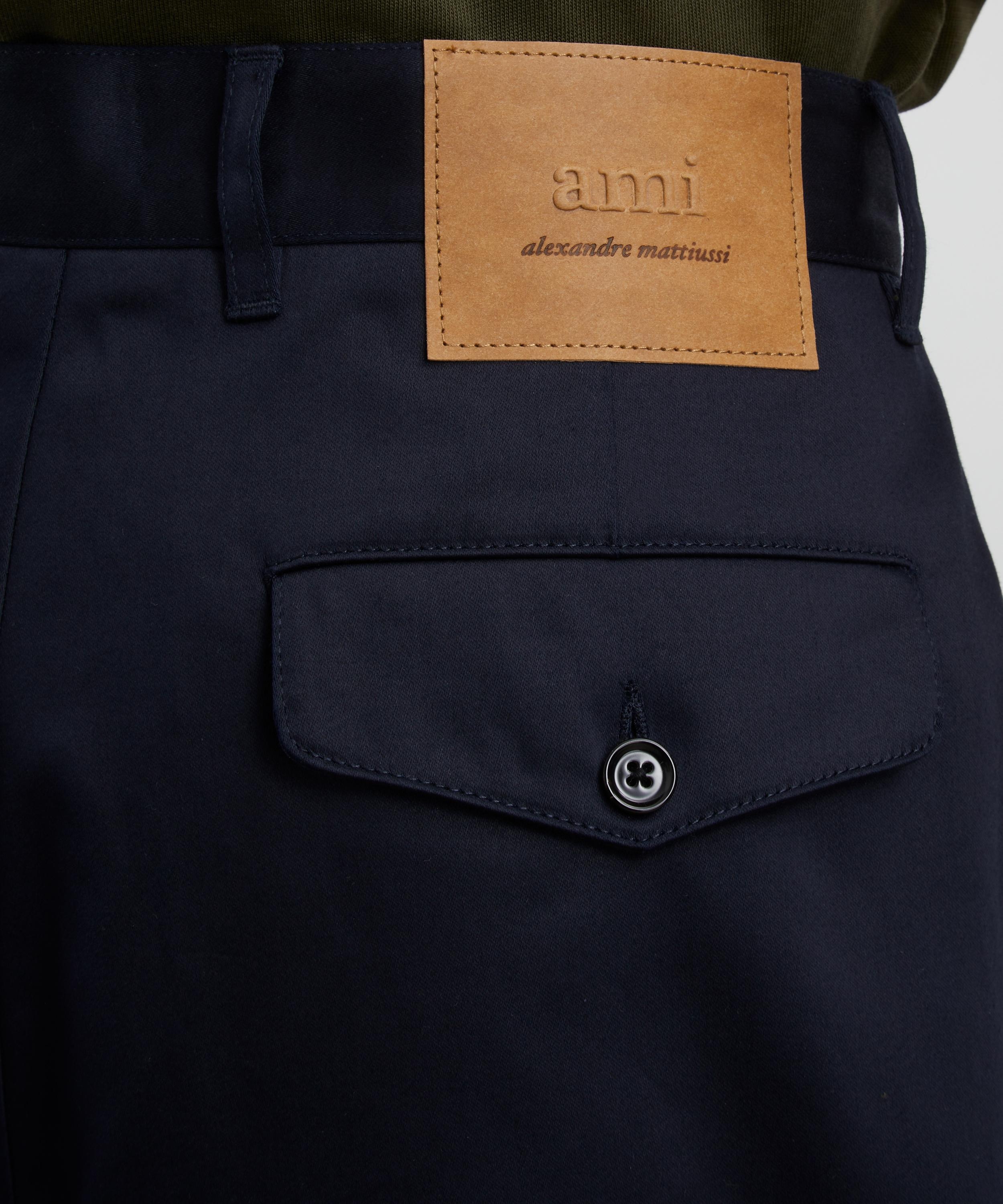 Navy Cotton Carrot Oversized Trousers - 5