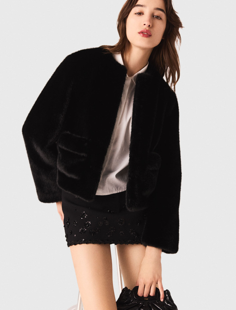 Short faux fur coat 6
