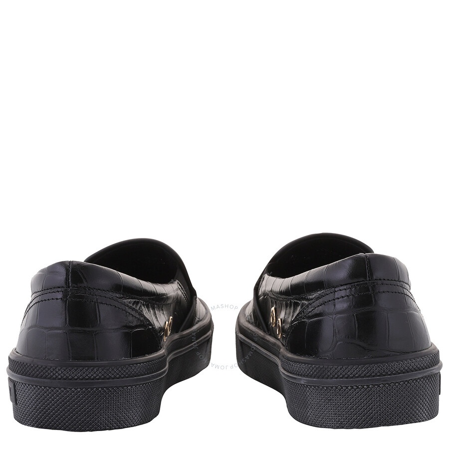 Bally - Open Box - Bally Black Leory-Croc Embossed Slip-On Sneakers, Brand Size 40 ( US Size 7 ) - 4