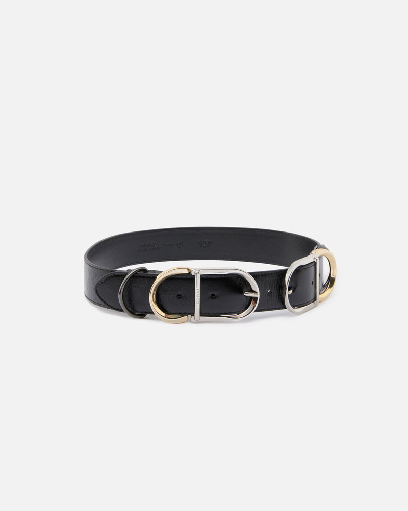 PINKO 4 CM LEATHER BELT WITH MULTIPLE METAL LOOPS outlook