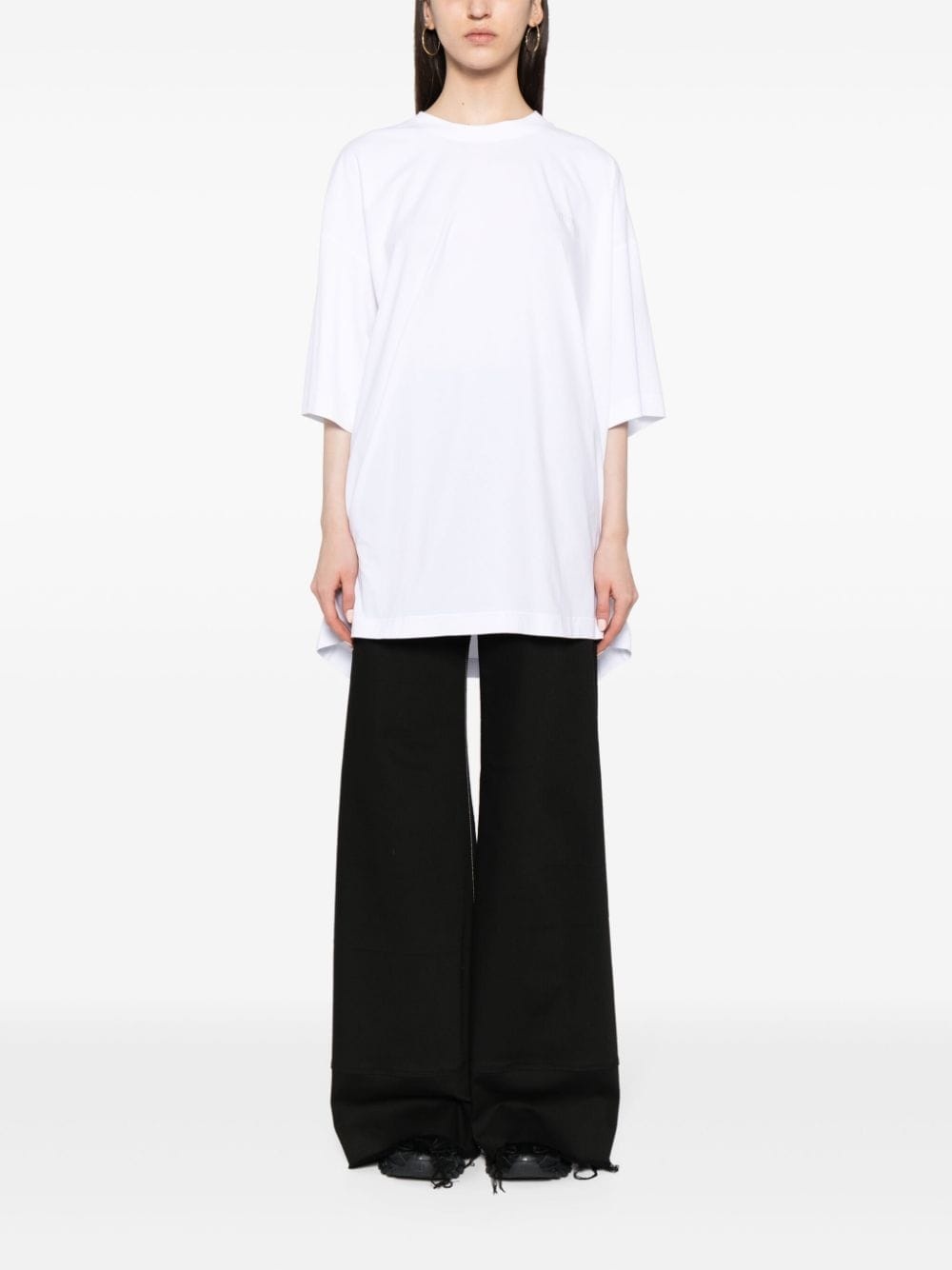 logo-embroidered cotton T-shirt - 3