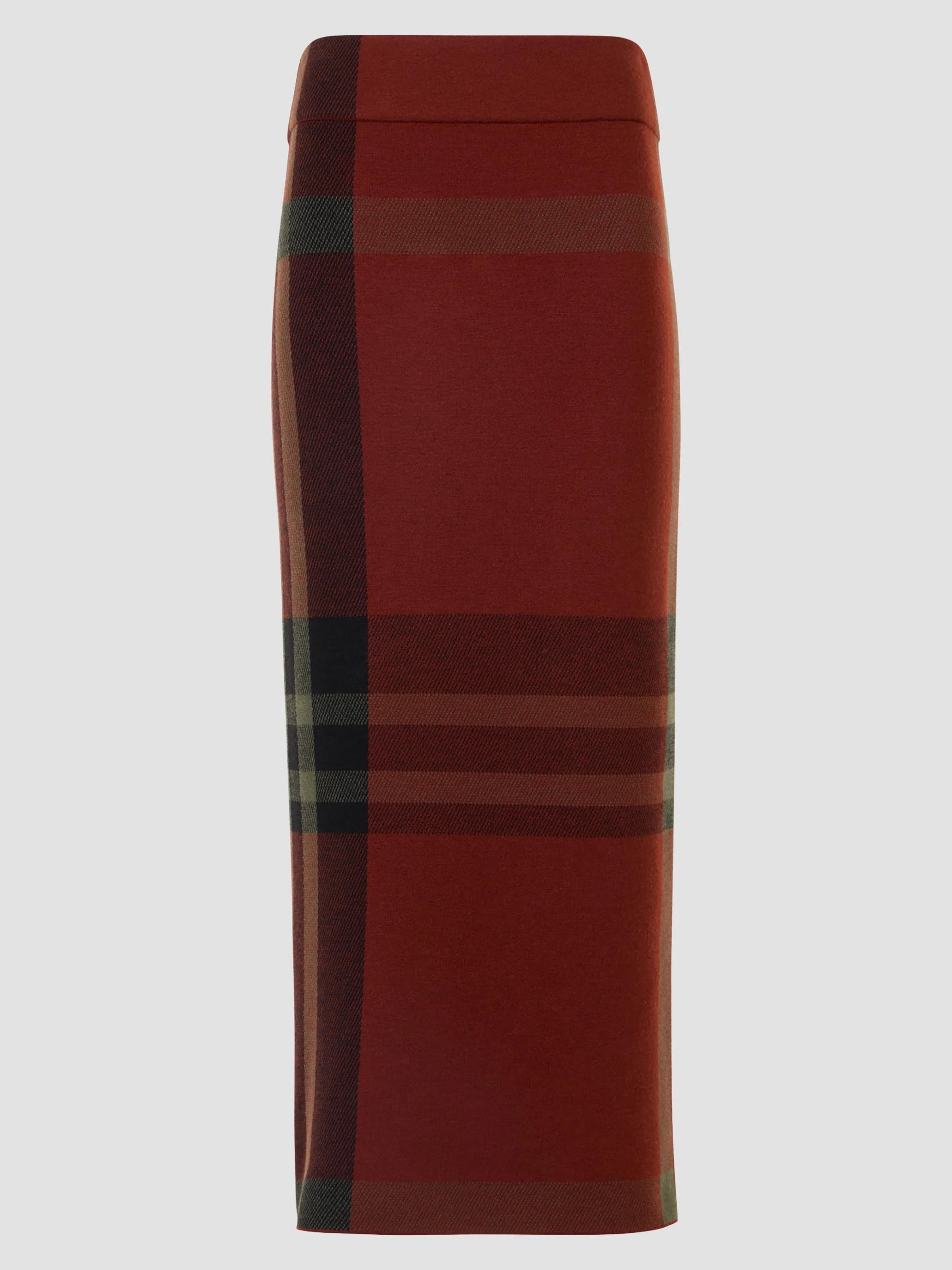 Women's Jacquard Check Tube Midi Skirt - Copper Black - 1
