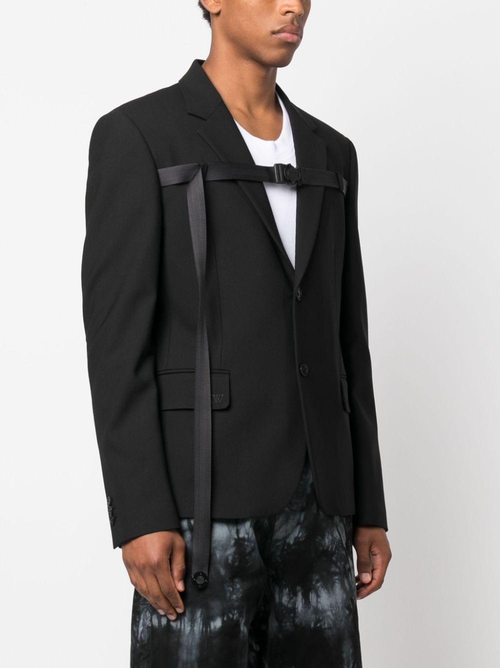 buckled single-breasted blazer - 3