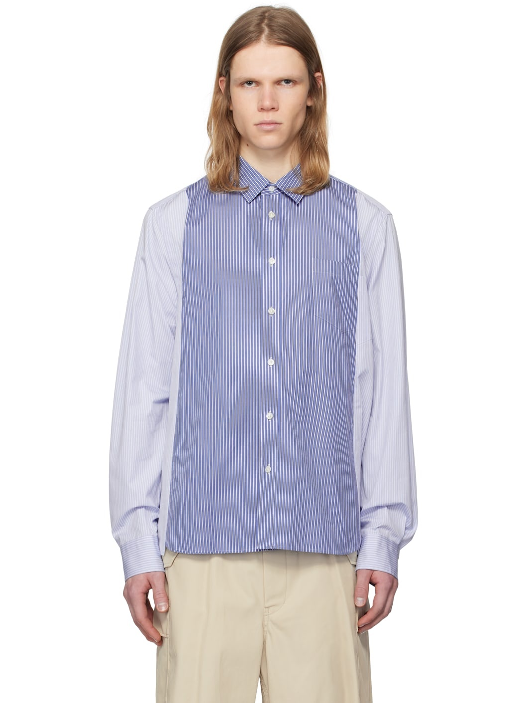 Blue Cotton Poplin Shirt - 1