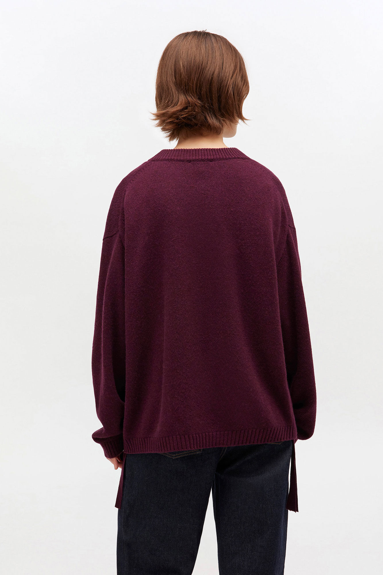 BURGUNDY WOOL MIX JUMPER - 4