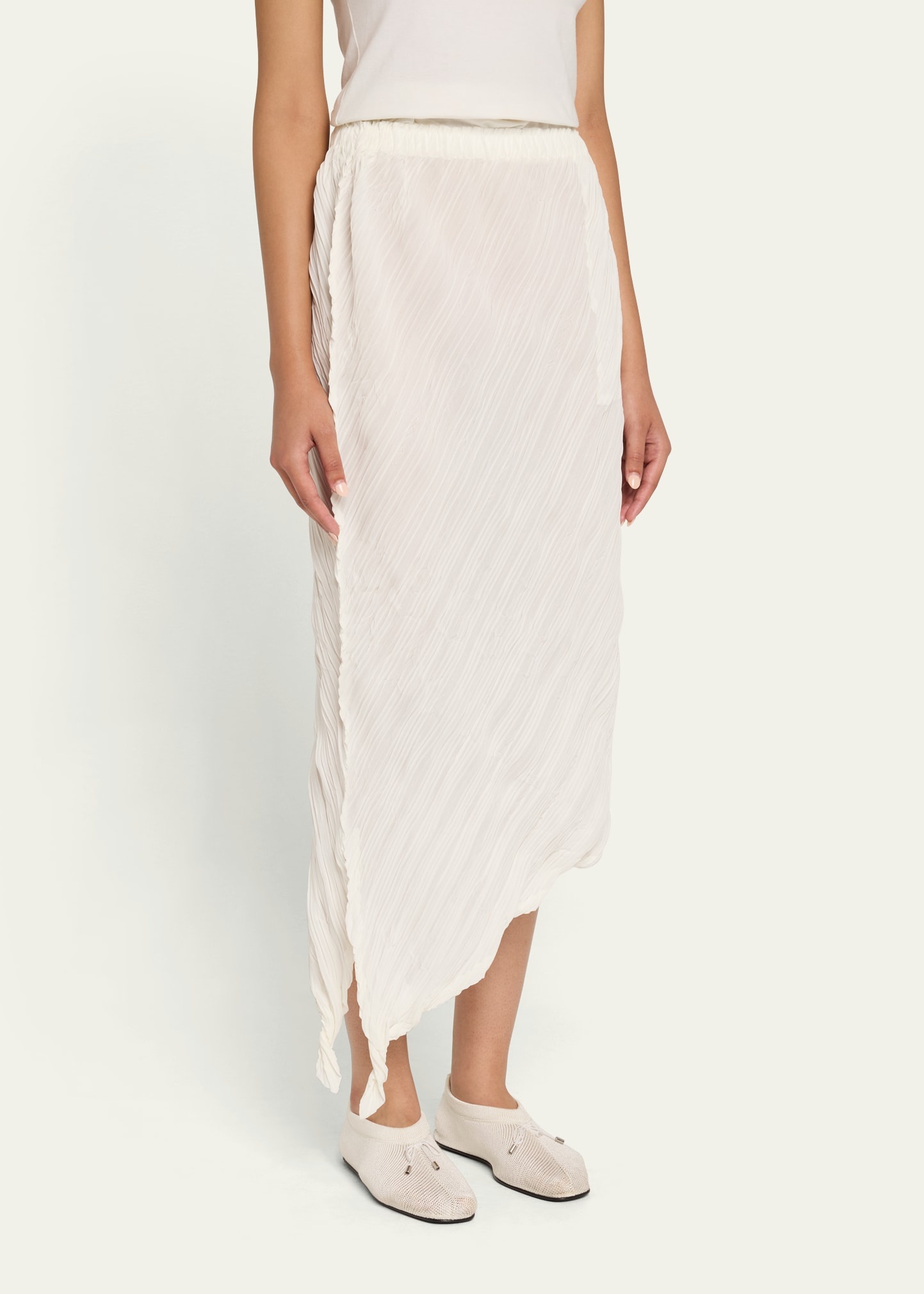Wrinkled And Twisted Midi Skirt - 4