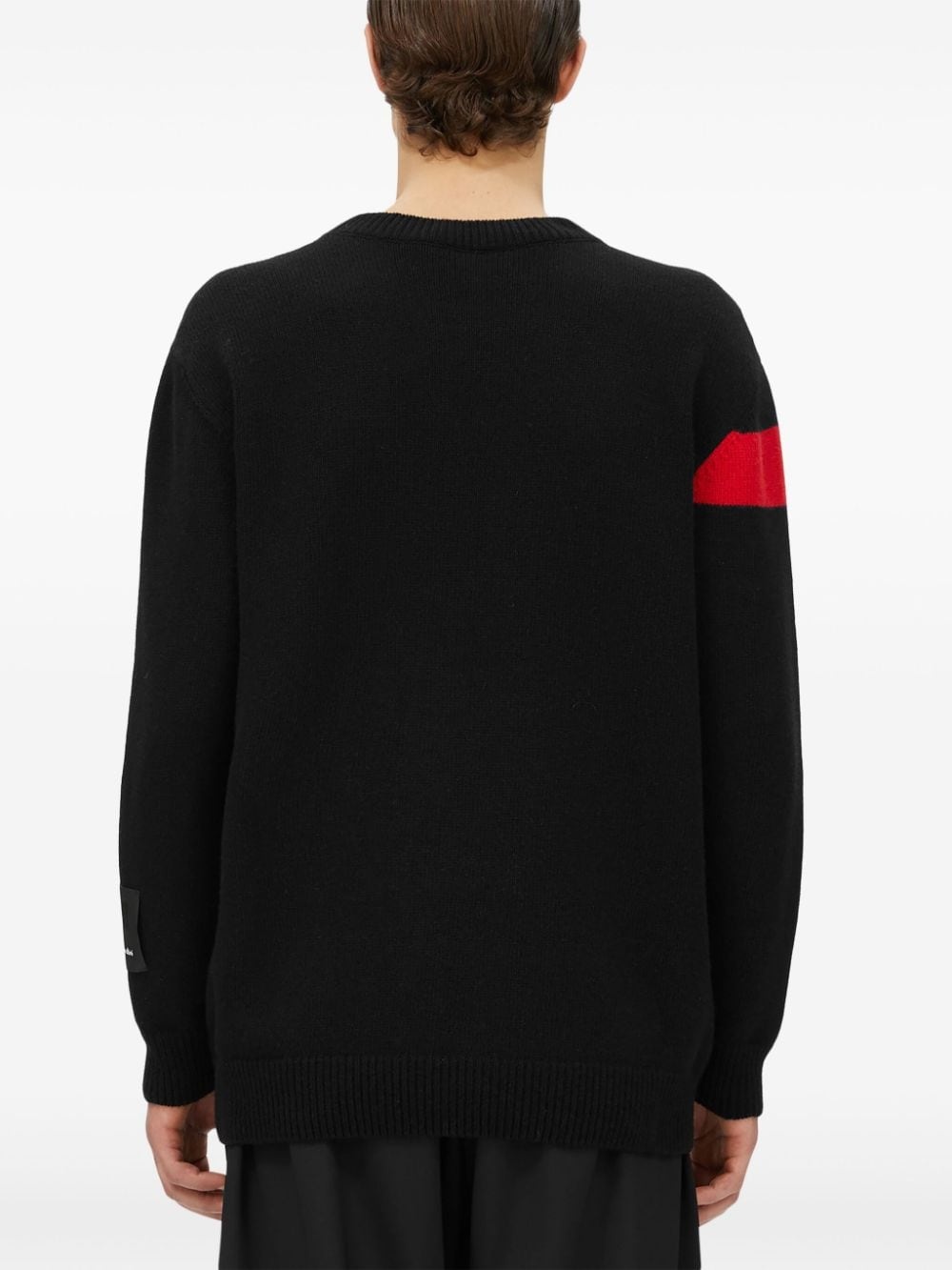 logo appliquÃ© patched sleeve jumper - 4
