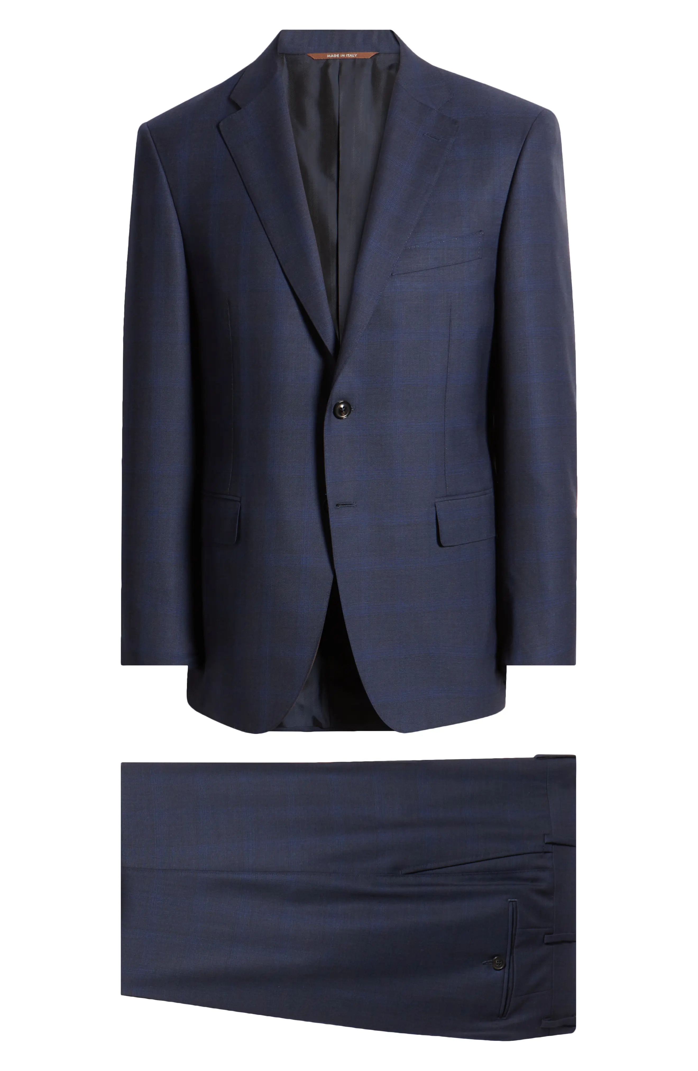 Siena Regular Fit Plaid Wool Suit - 1