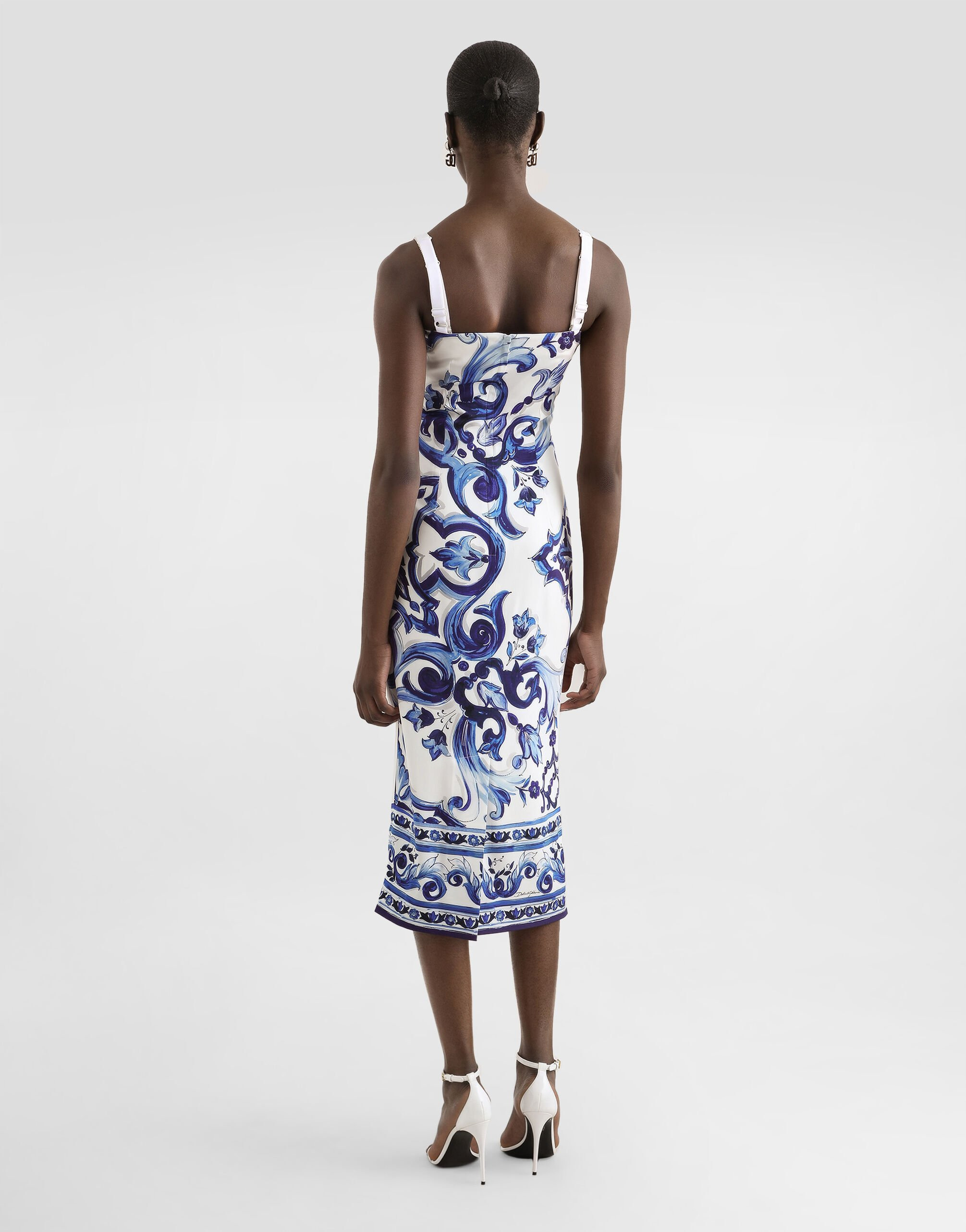 Majolica-print silk dress - 3