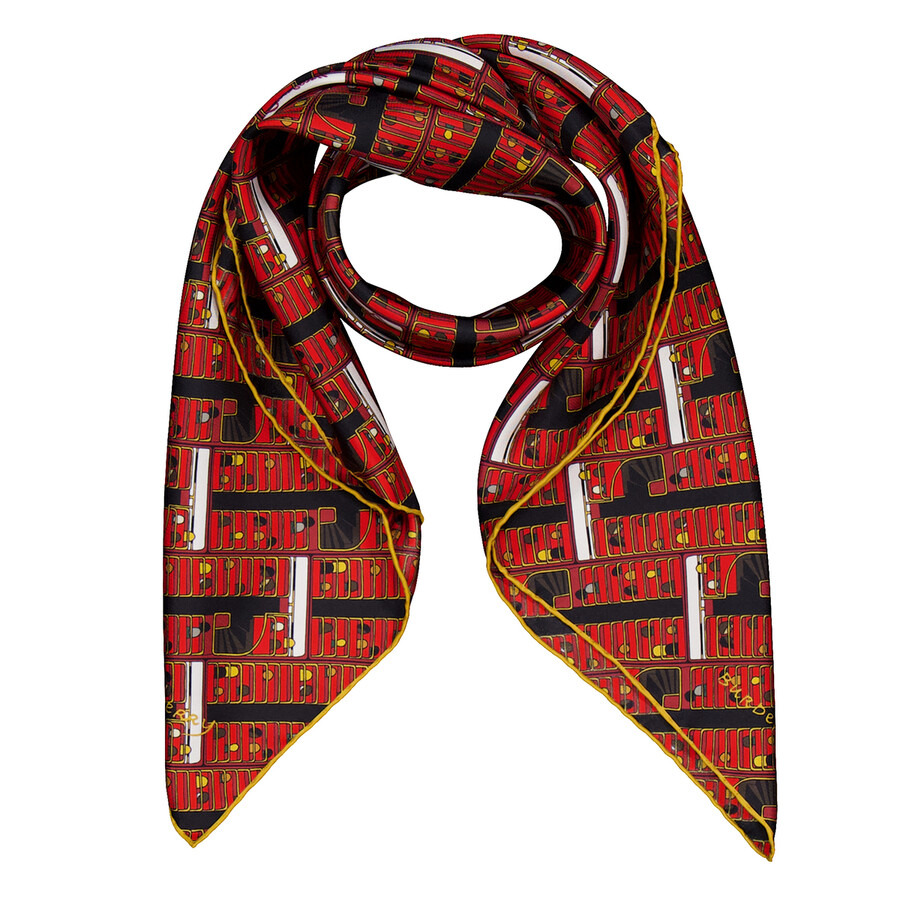 Burberry Bus Silk Scarf In Pillar - 4