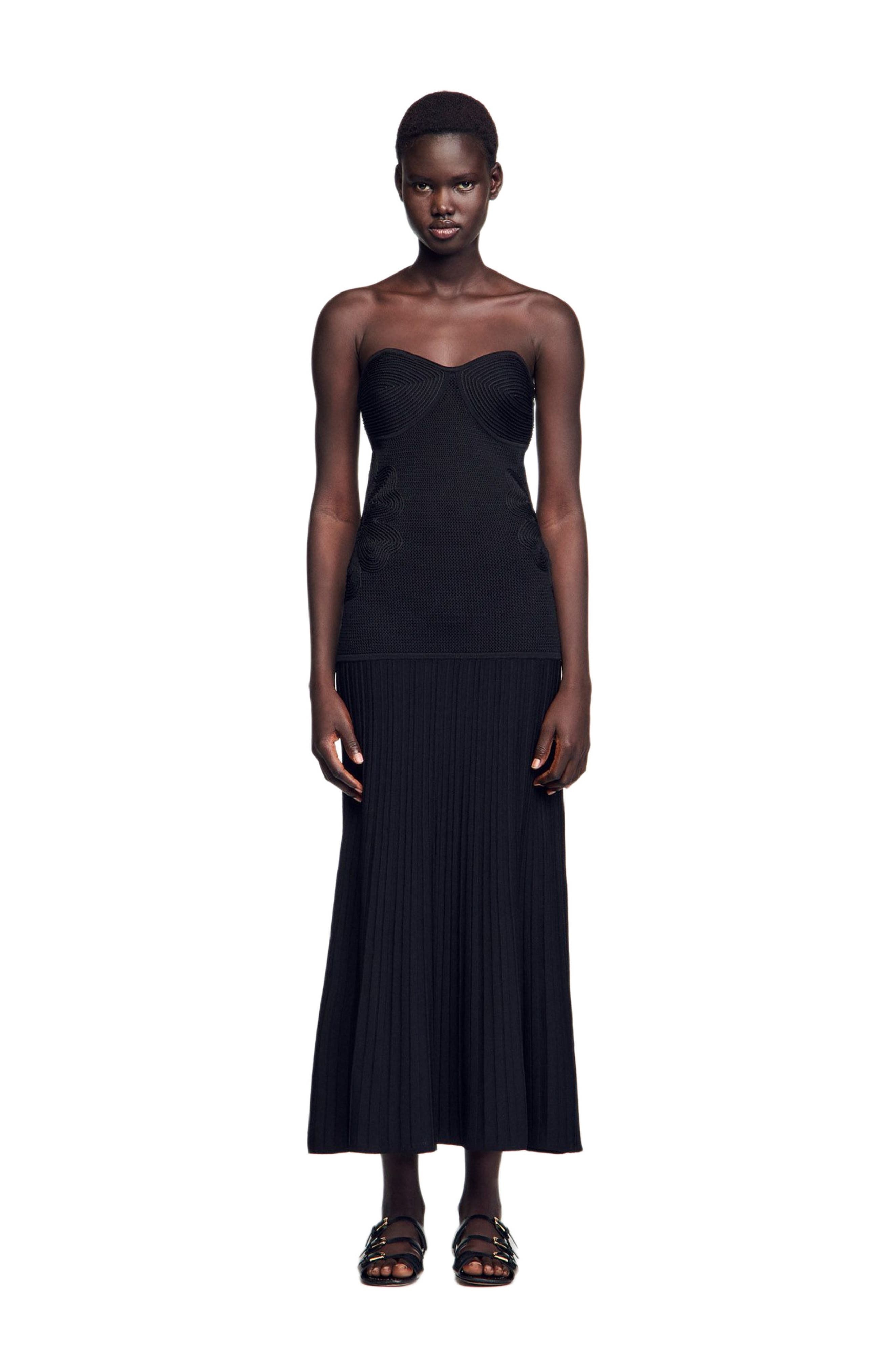SANDRO Bustier knit dress in Black at Nordstrom - 1