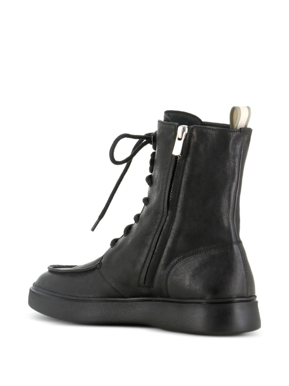 lace-up leather combat boots - 3