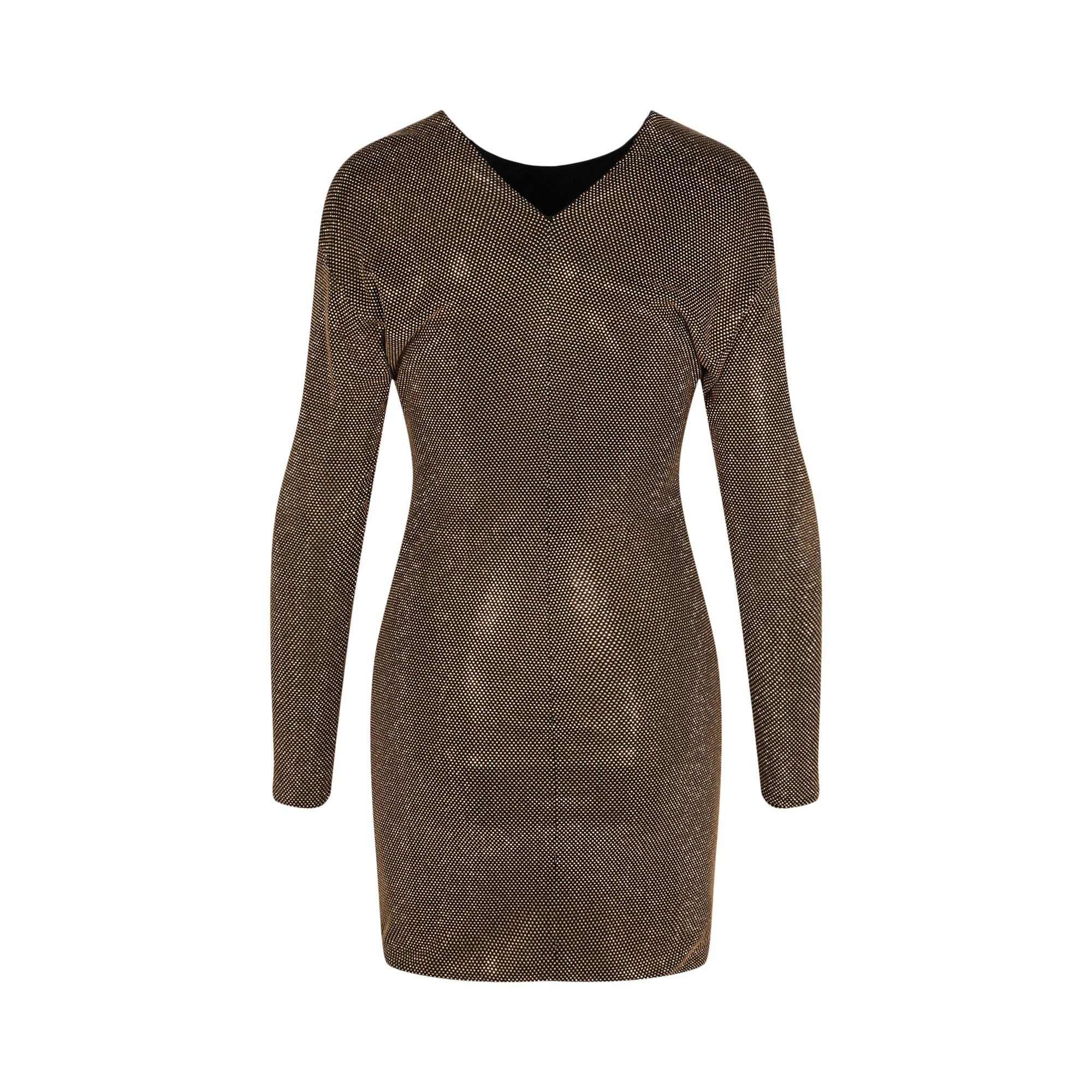 Versace Embroidered Long-Sleeve Mini Dress 'Black' - 2