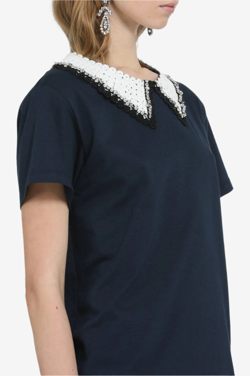 T-SHIRT WITH EMBROIDERED COLLAR 5