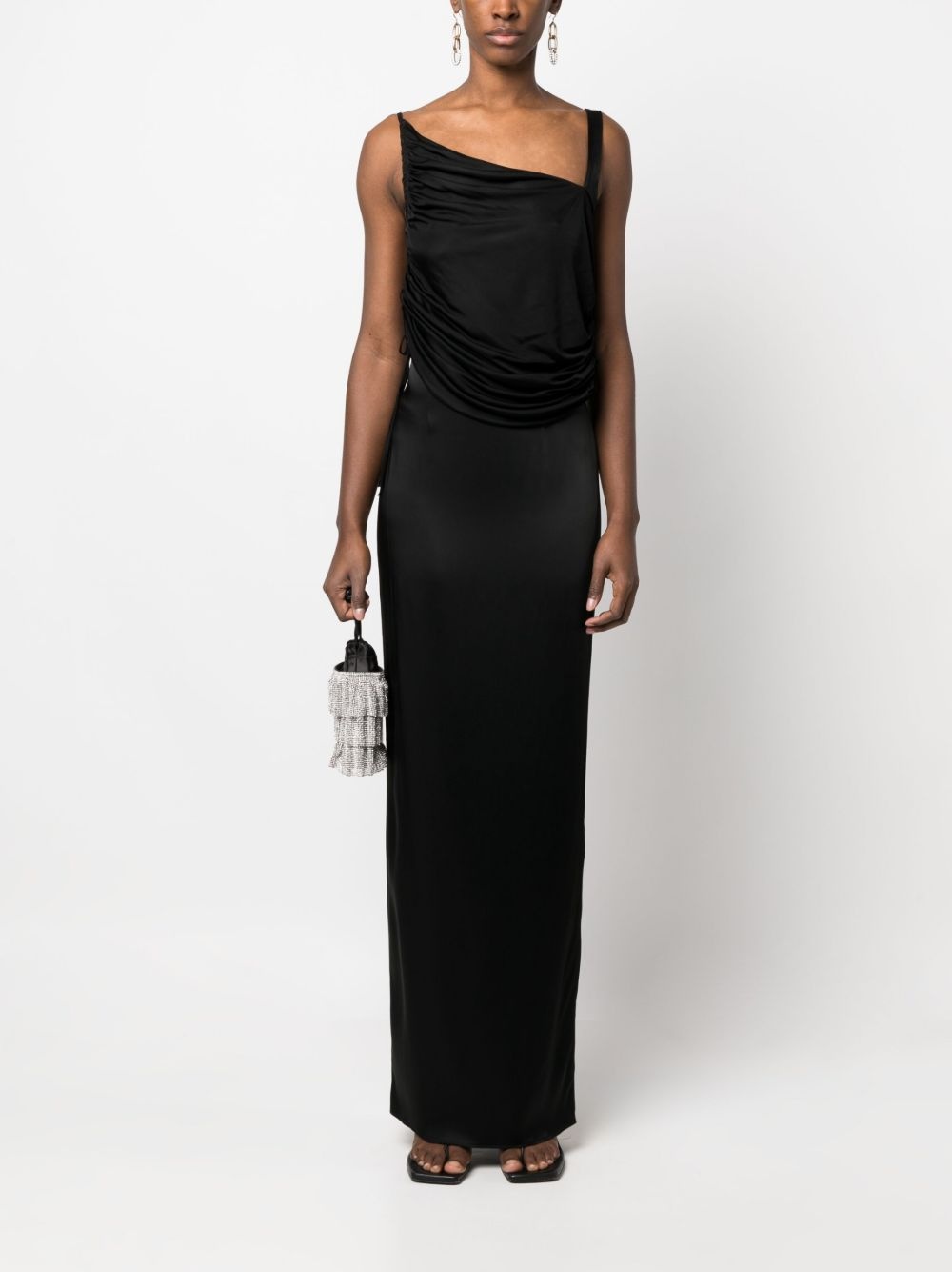 draped asymmetric sleeveless top - 2