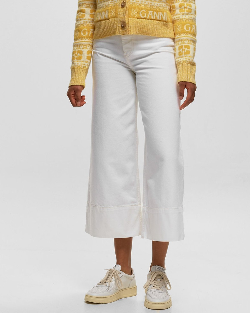 GANNI White Denim Cropped Jeans outlook