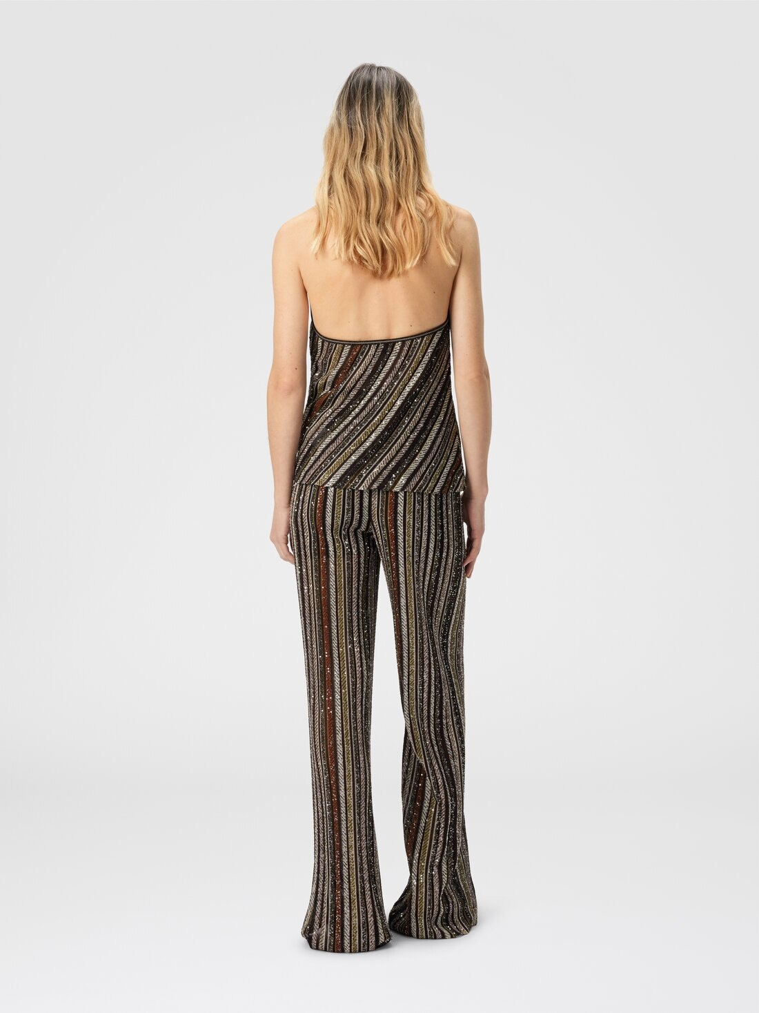 Halter Top in Herringbone Stripe Knit - 3