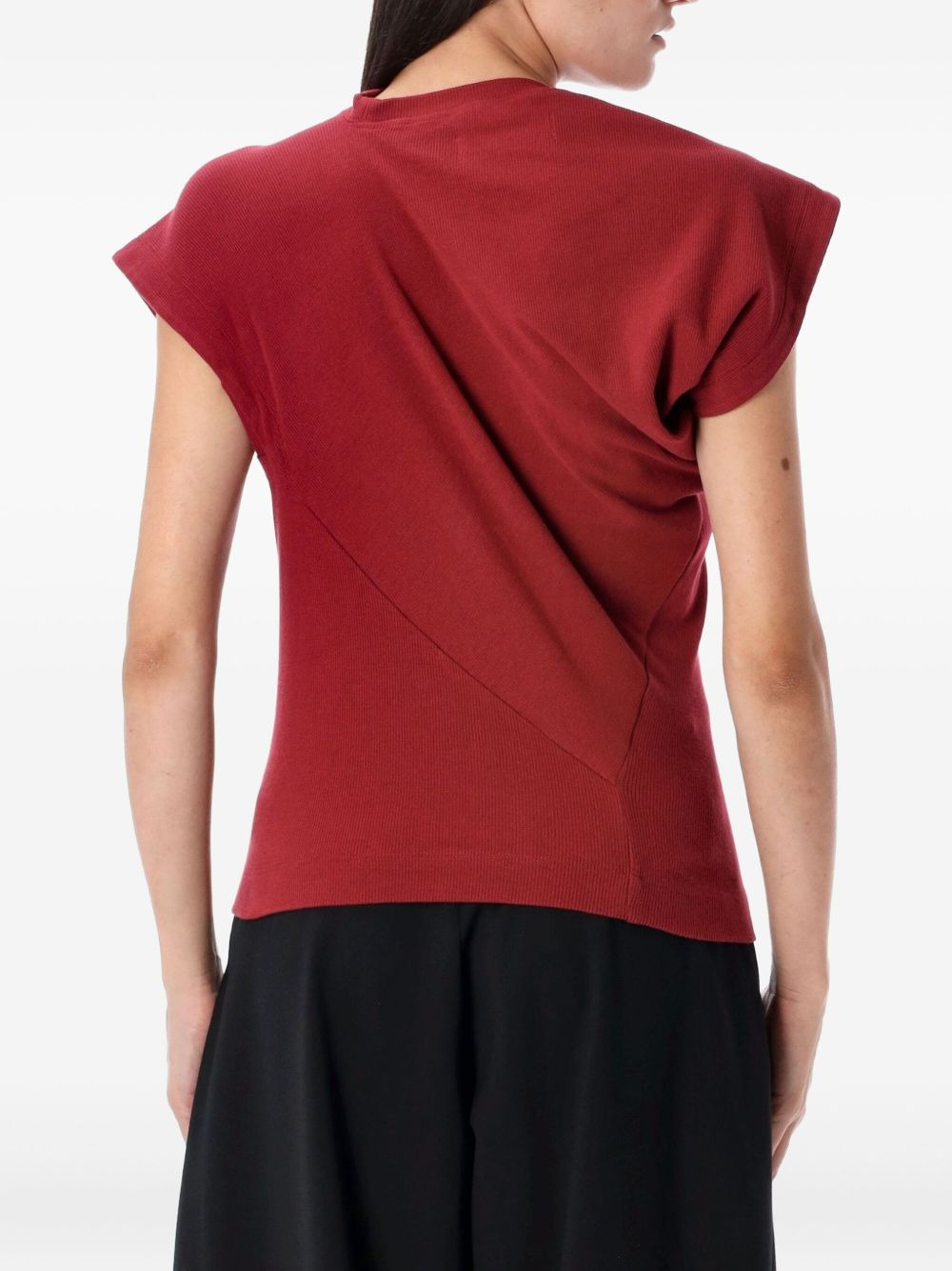 Hebo asymmetric-neck ribbed sweater - 2