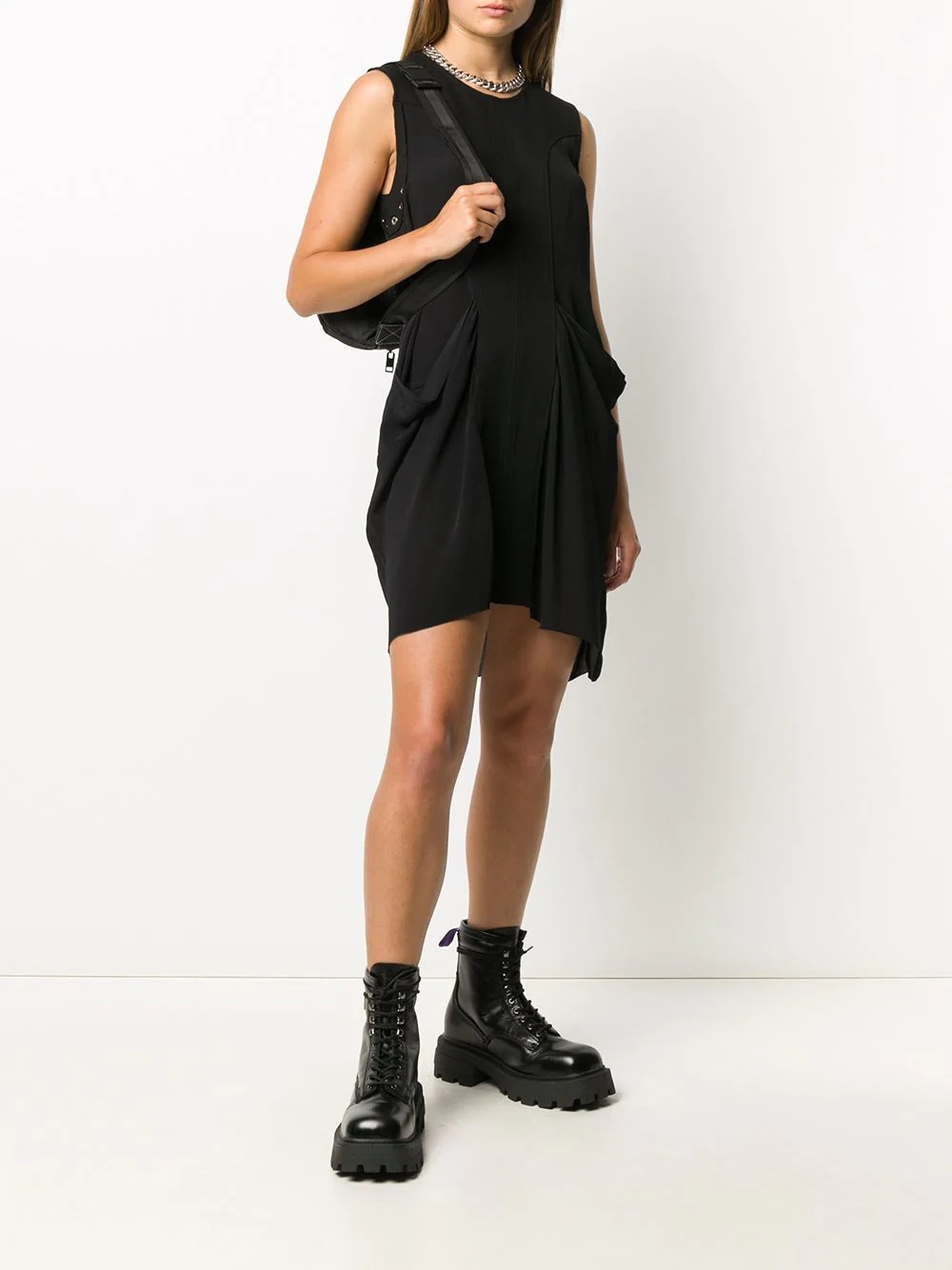 sleeveless slouched mini dress - 2