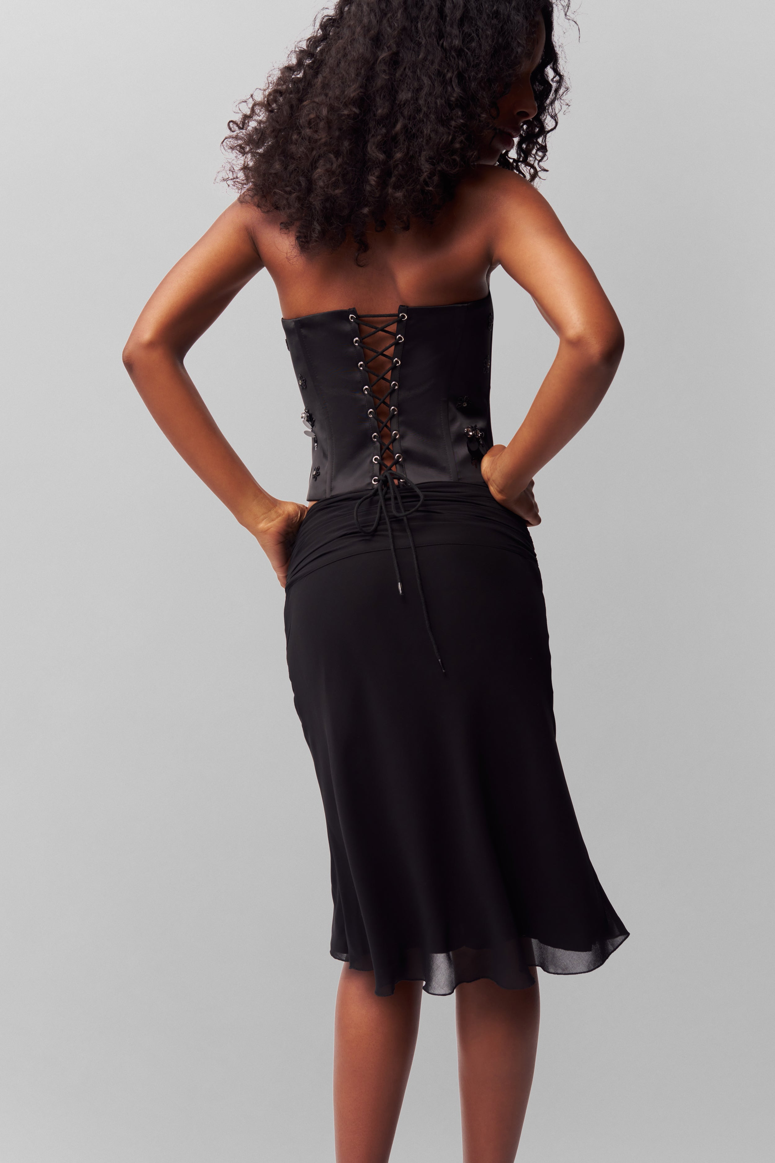 EMBELLISHED SATIN CORSET - 5