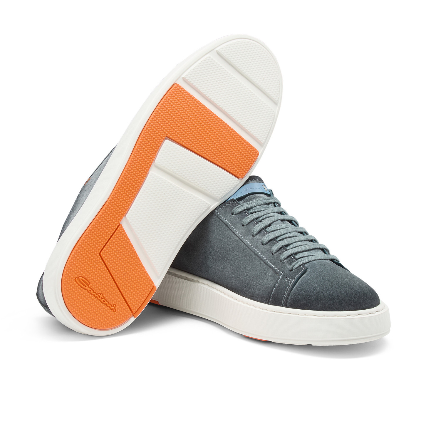 Men's light blue suede sneaker - 4
