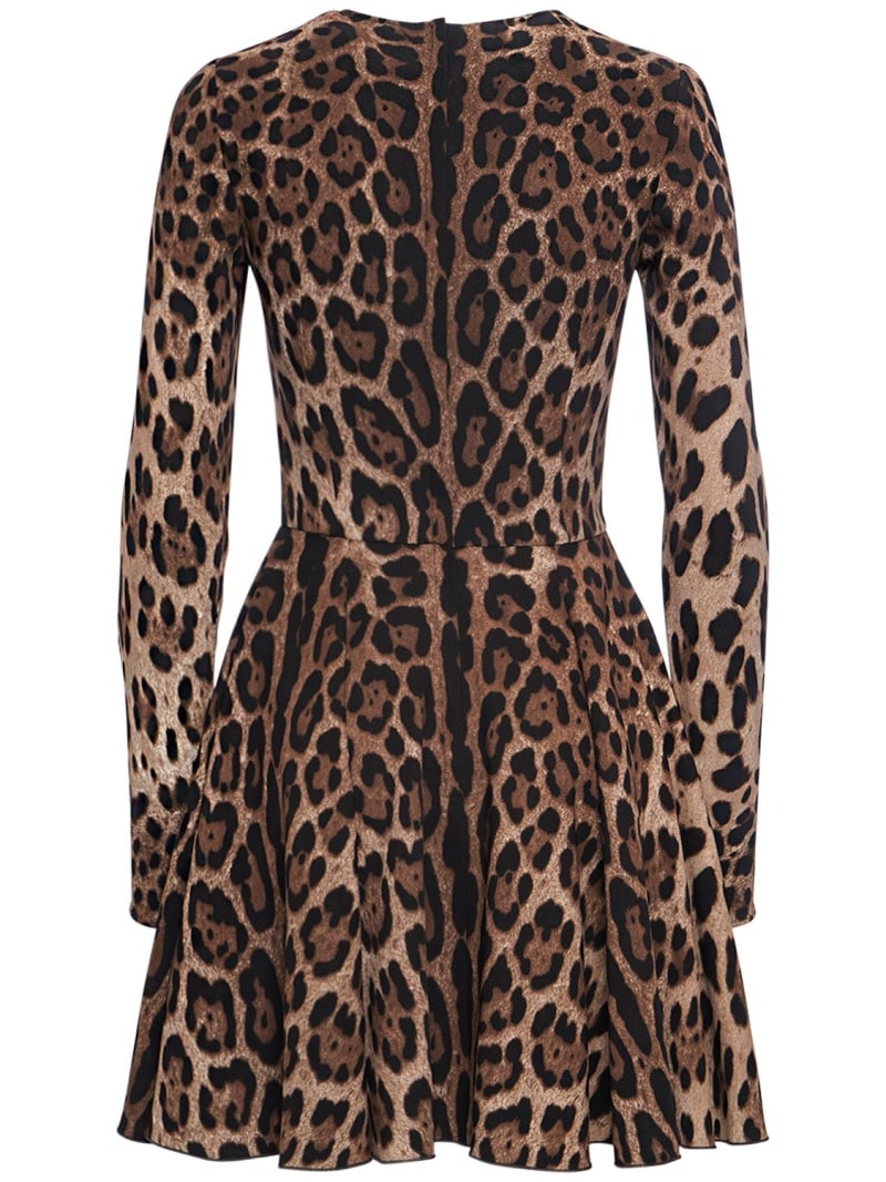 Leopard print cady mini dress - 5