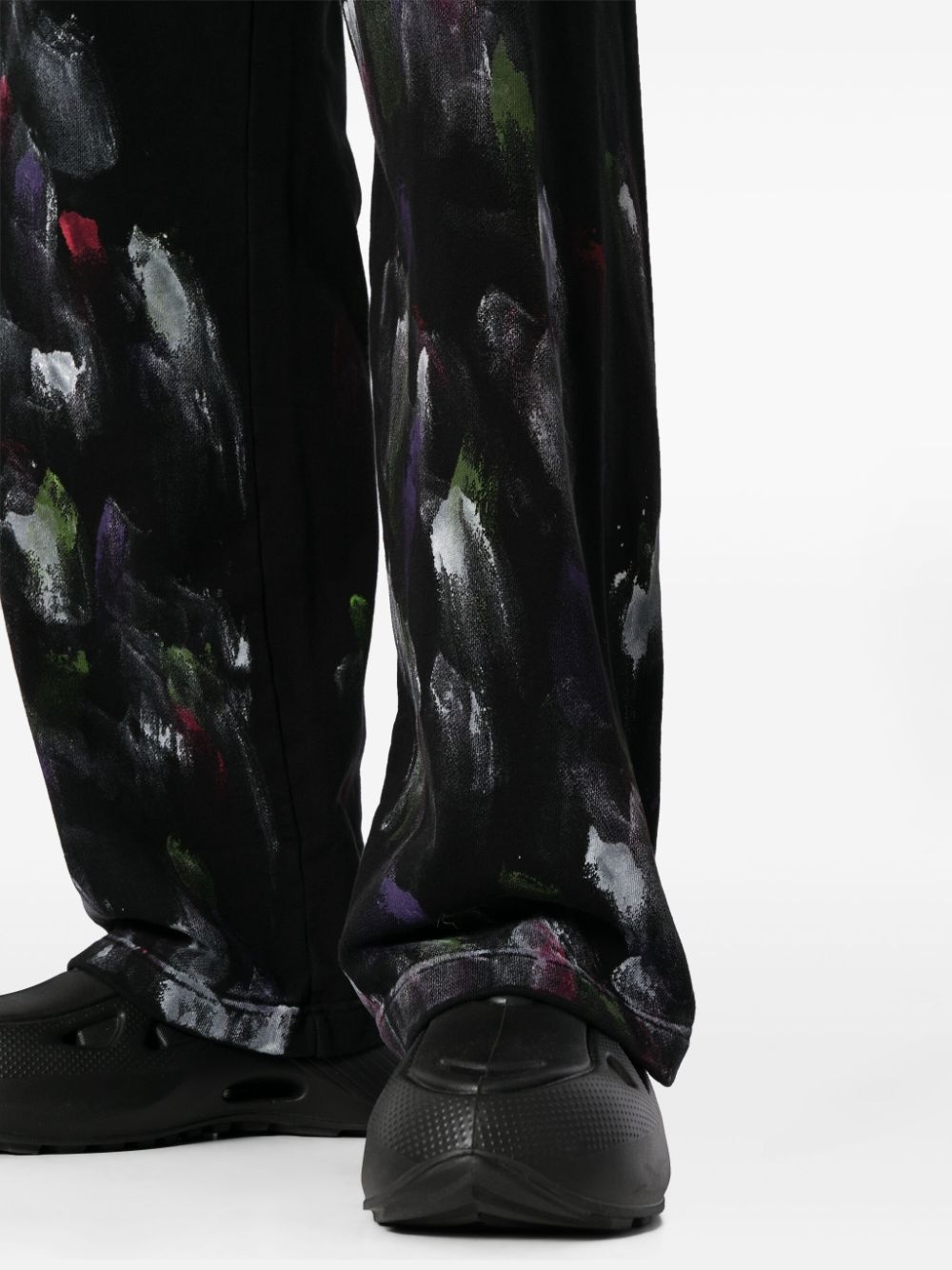 painterly-print cotton track pants - 6