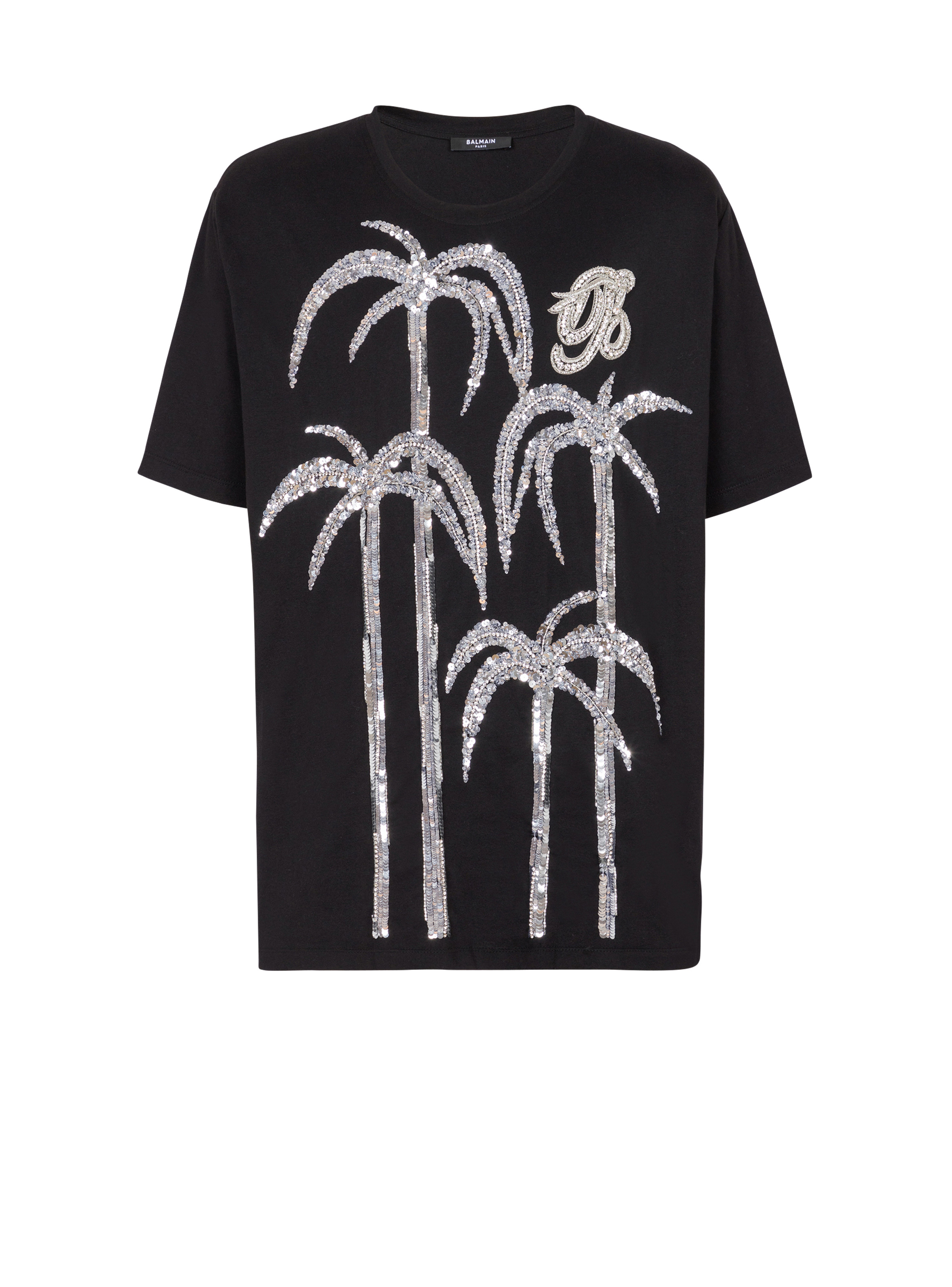 Palm tree embroidered T-shirt - 1