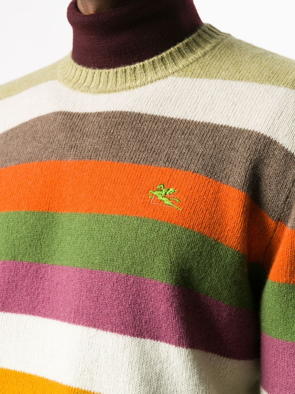 striped logo embroidered jumper - 5