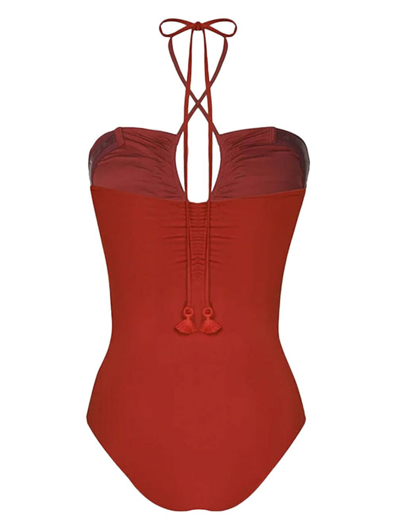 Johanna Ortiz halterneck keyhole swimsuit outlook