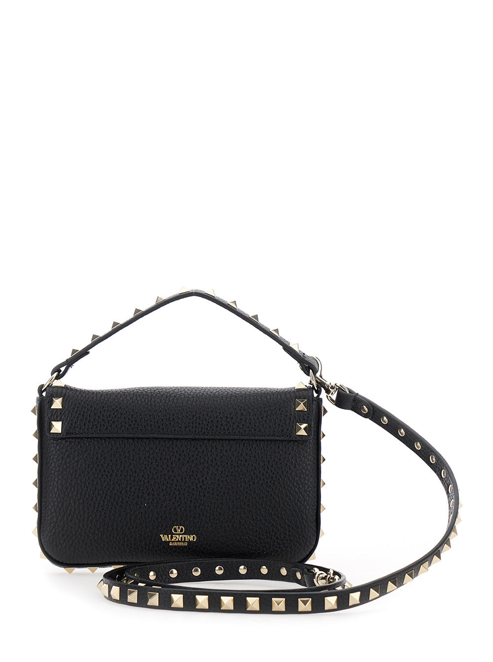 Valentino Garavani Women 'Rockstud' Black Mini Bag With Rockstud Embellishments And Removable Should - 4