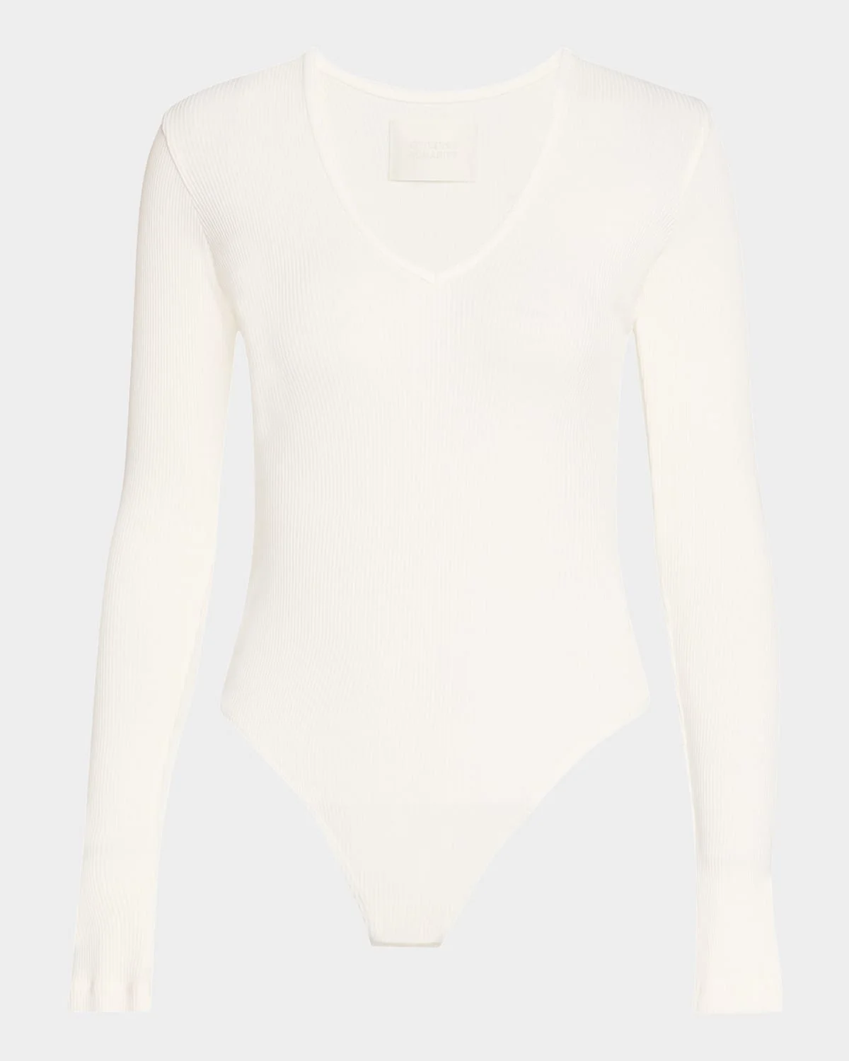 Helsa Ribbed Deep-V Bodysuit - 1